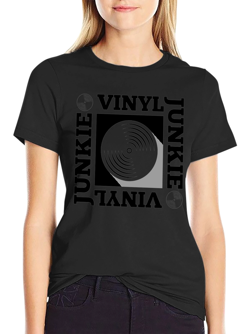Vinyl Junkie Graphic Tee - Black T-Shirt