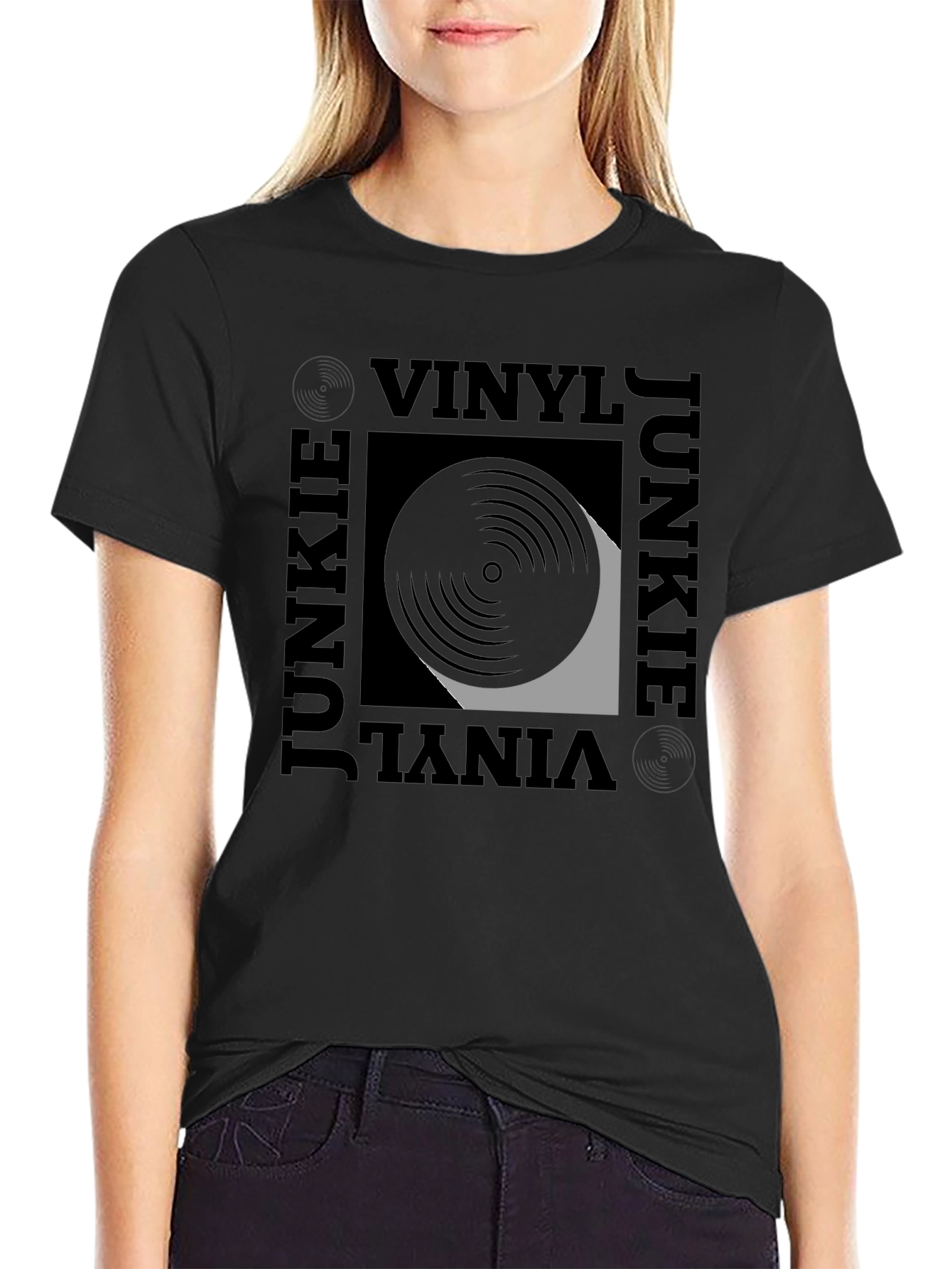 Vinyl Junkie Graphic Tee - Black T-Shirt