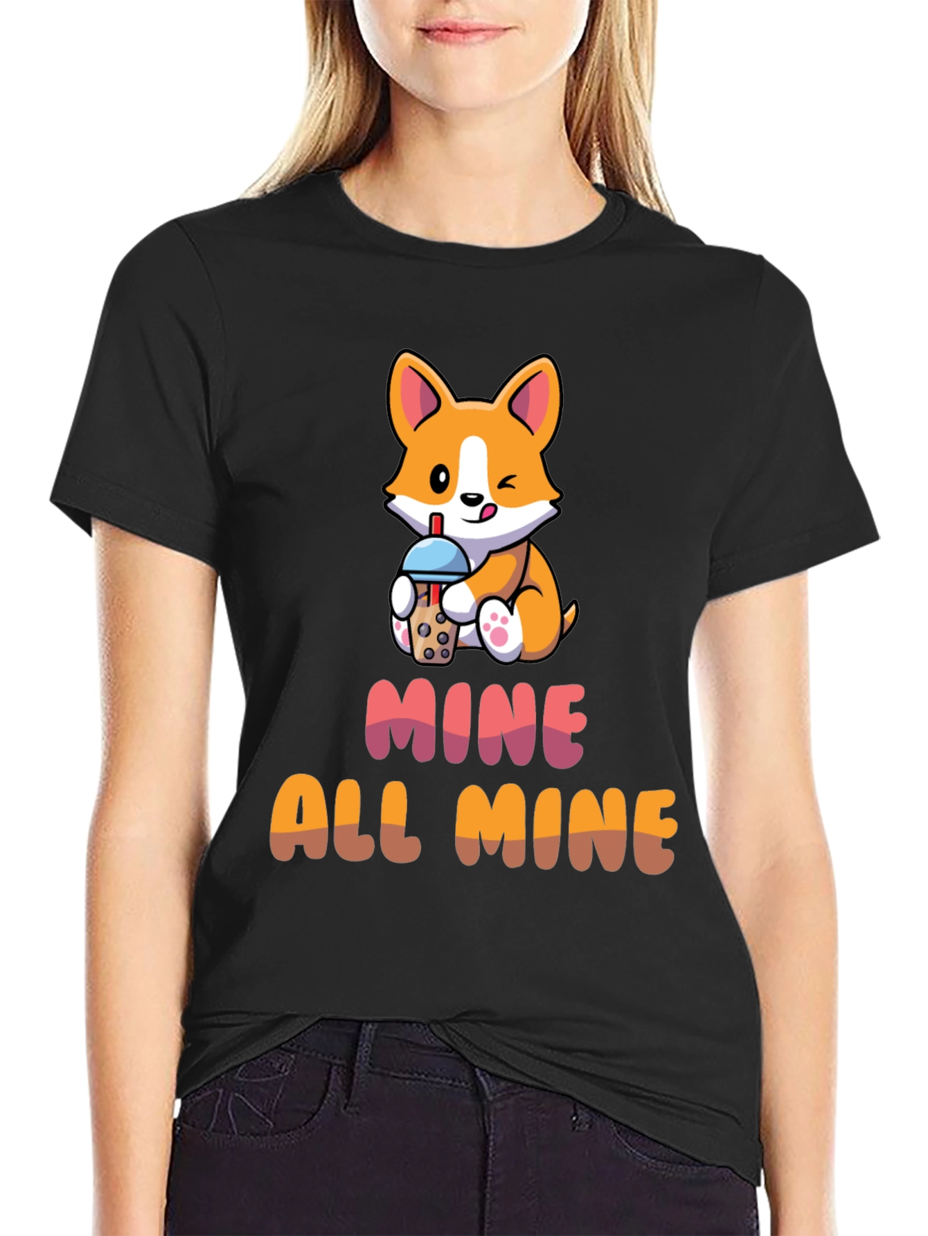 Corgi Bubble Tea T-Shirt - Mine All Mine
