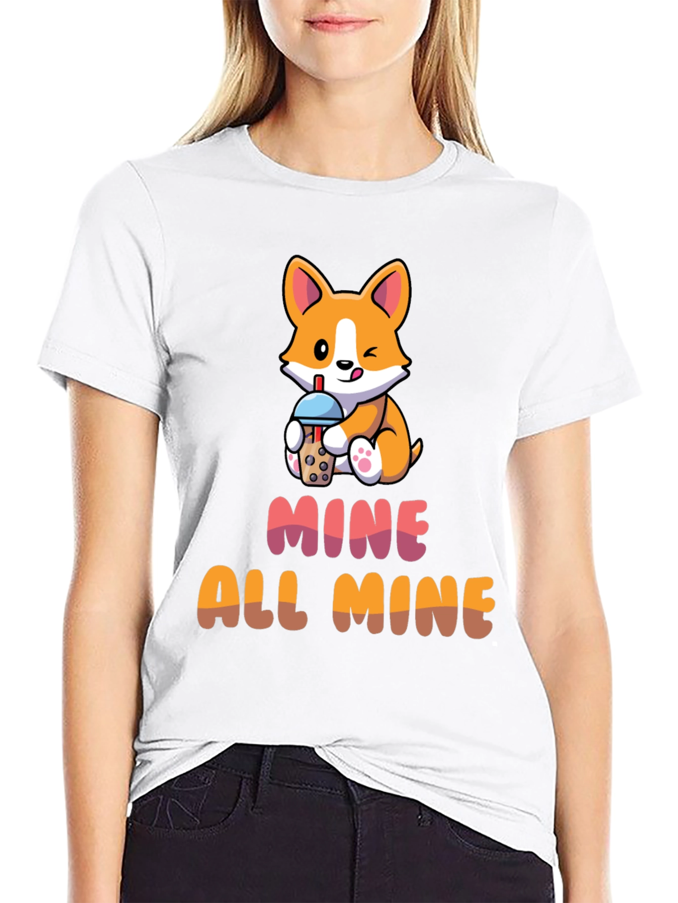 Corgi Bubble Tea T-Shirt - Mine All Mine
