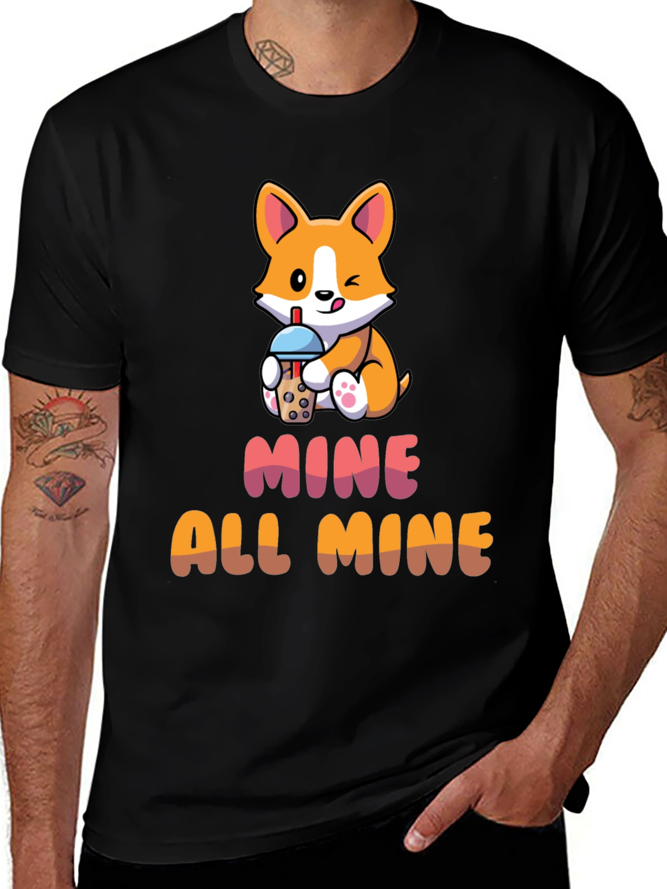 Corgi Bubble Tea T-Shirt - Mine All Mine