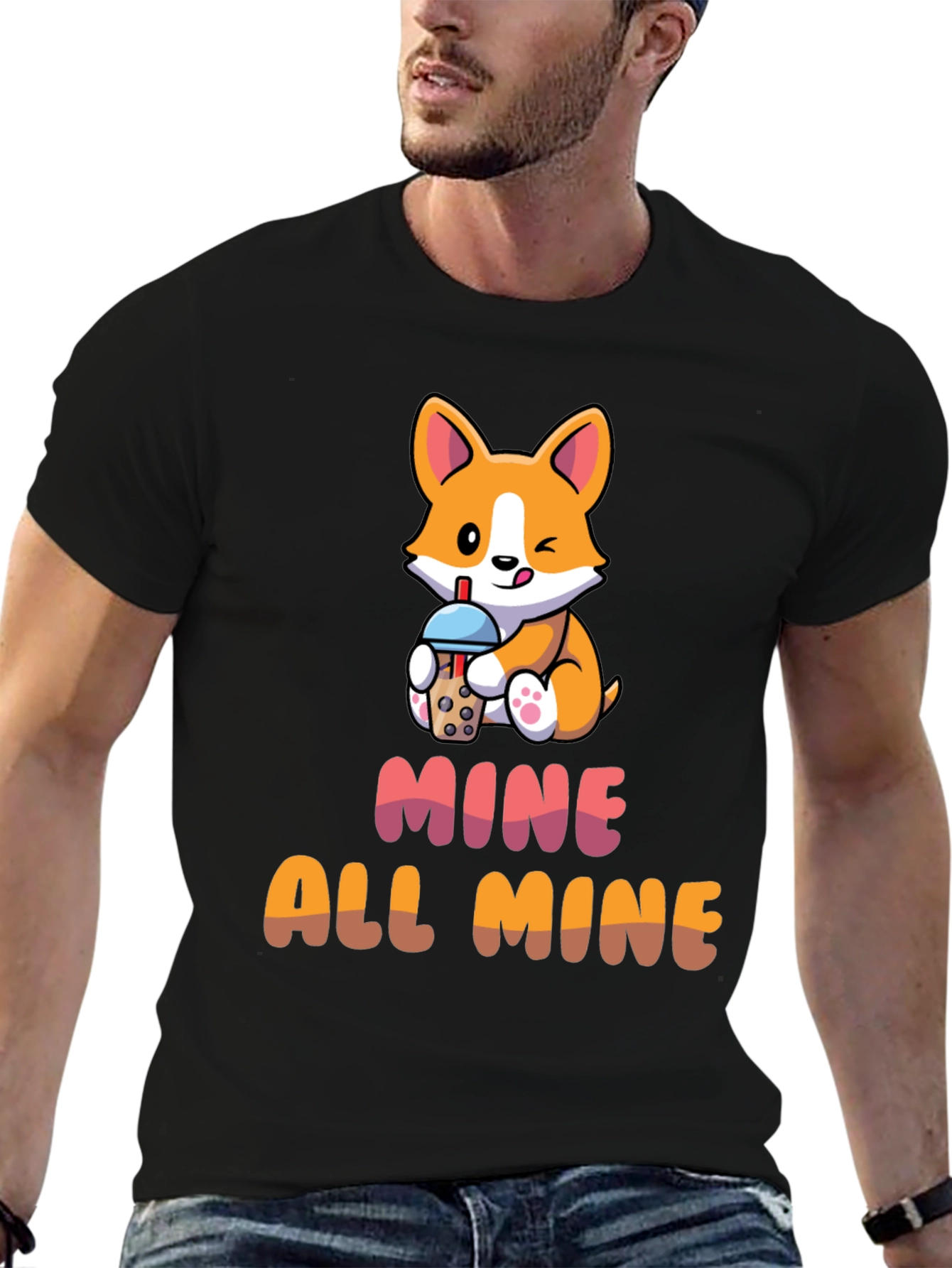 Corgi Bubble Tea T-Shirt - Mine All Mine