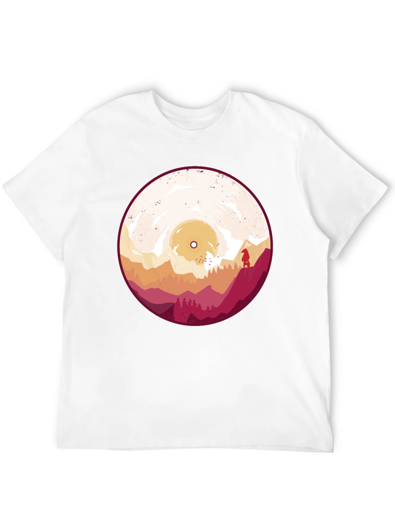 Retro Vinyl Record Landscape Graphic Tee