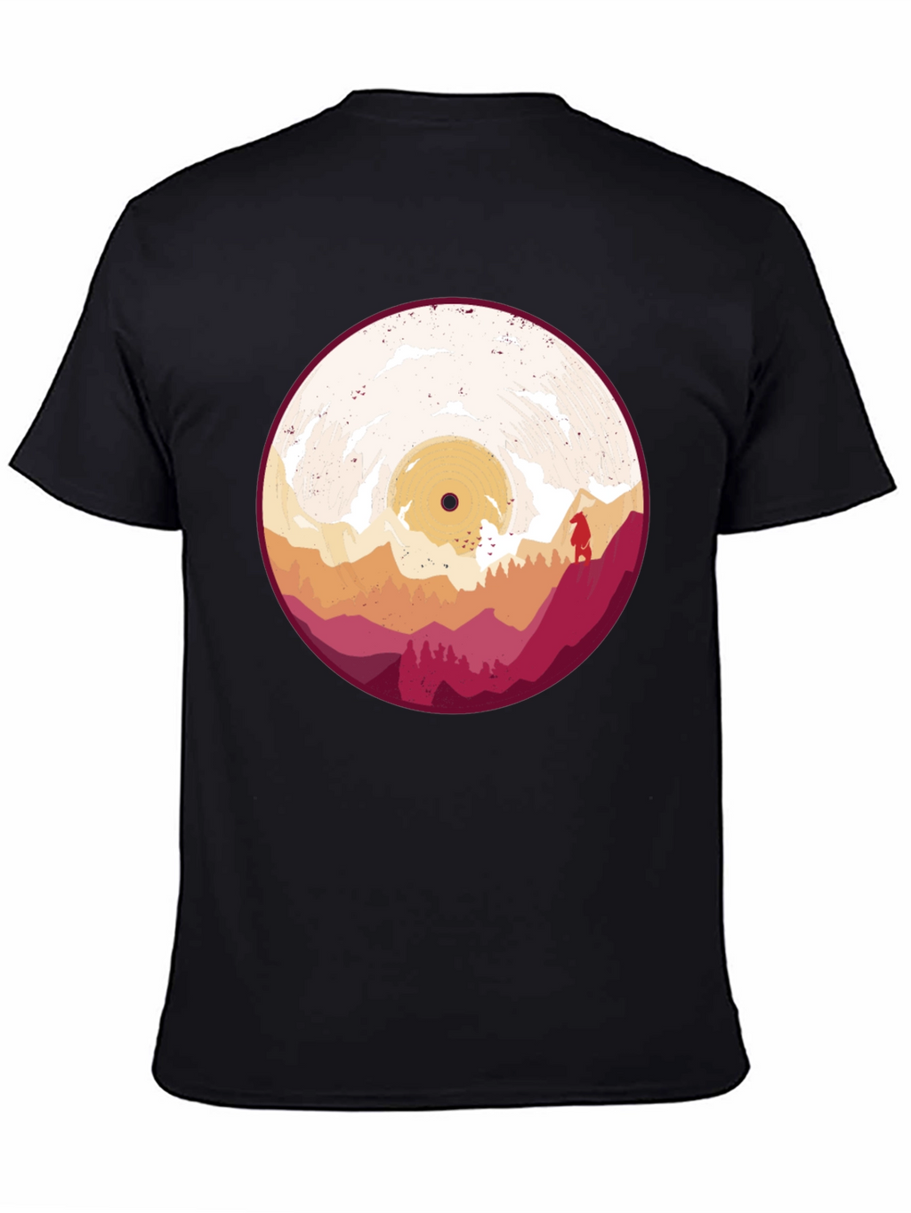 Retro Vinyl Record Landscape Graphic Tee