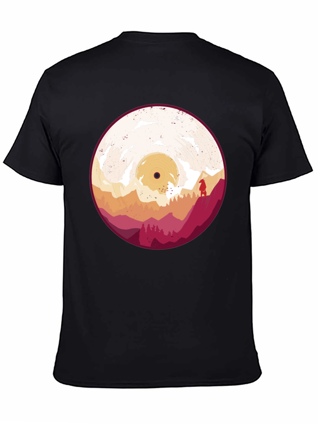 Retro Vinyl Record Landscape Graphic Tee