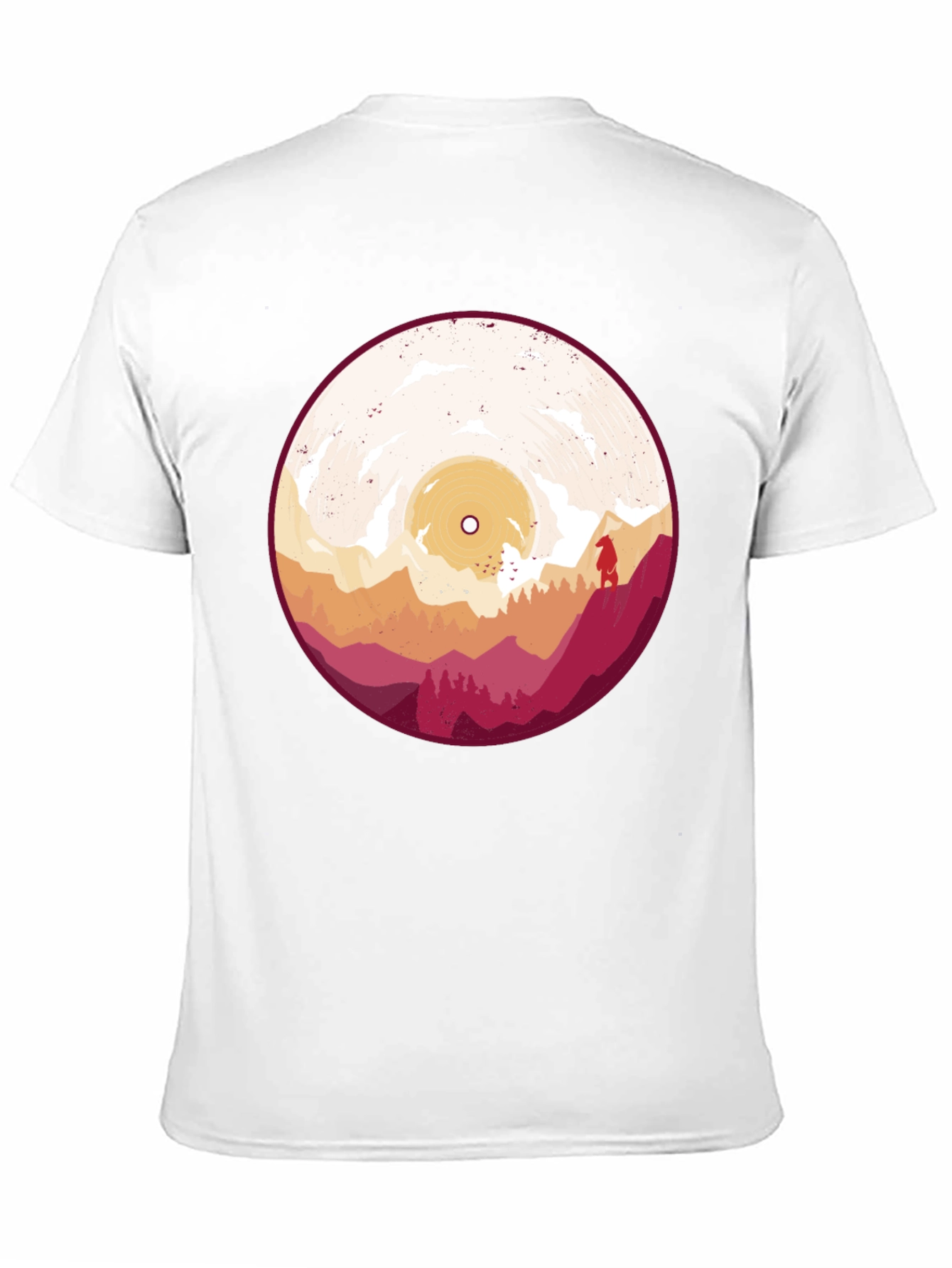 Retro Vinyl Record Landscape Graphic Tee