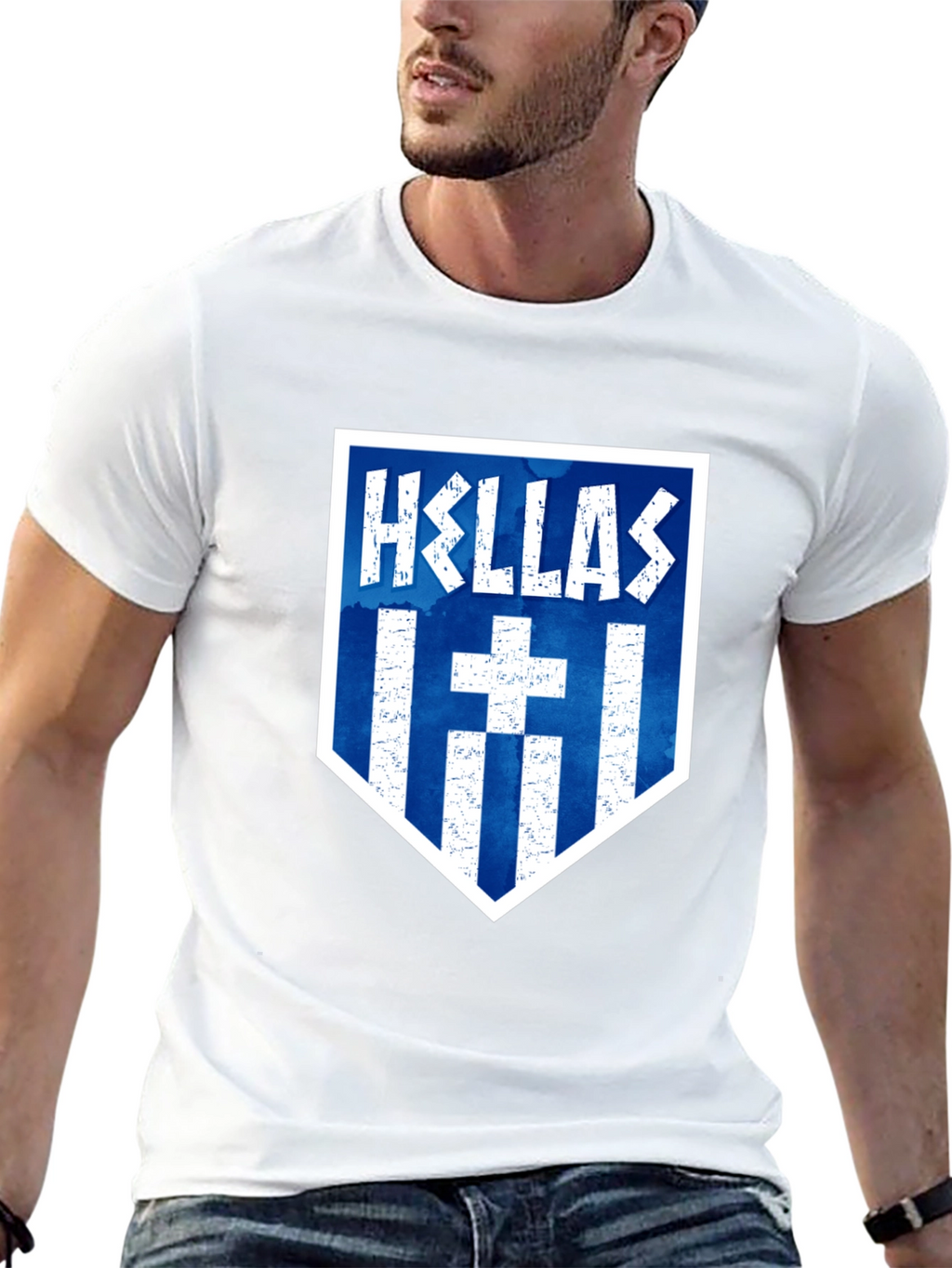 Hellas T-Shirt: Greek Flag Inspired Design