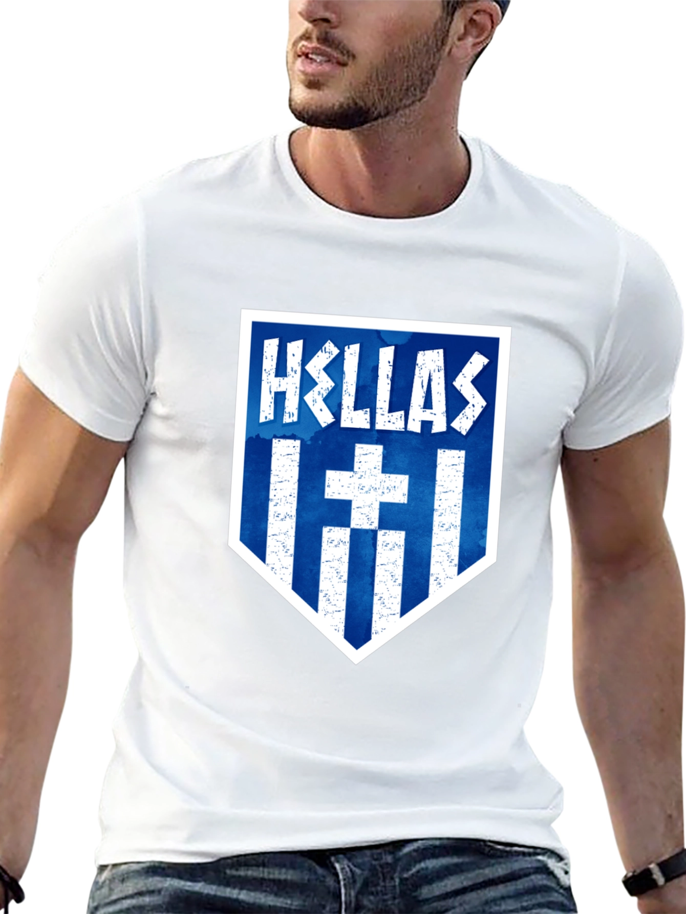 Hellas T-Shirt: Greek Flag Inspired Design