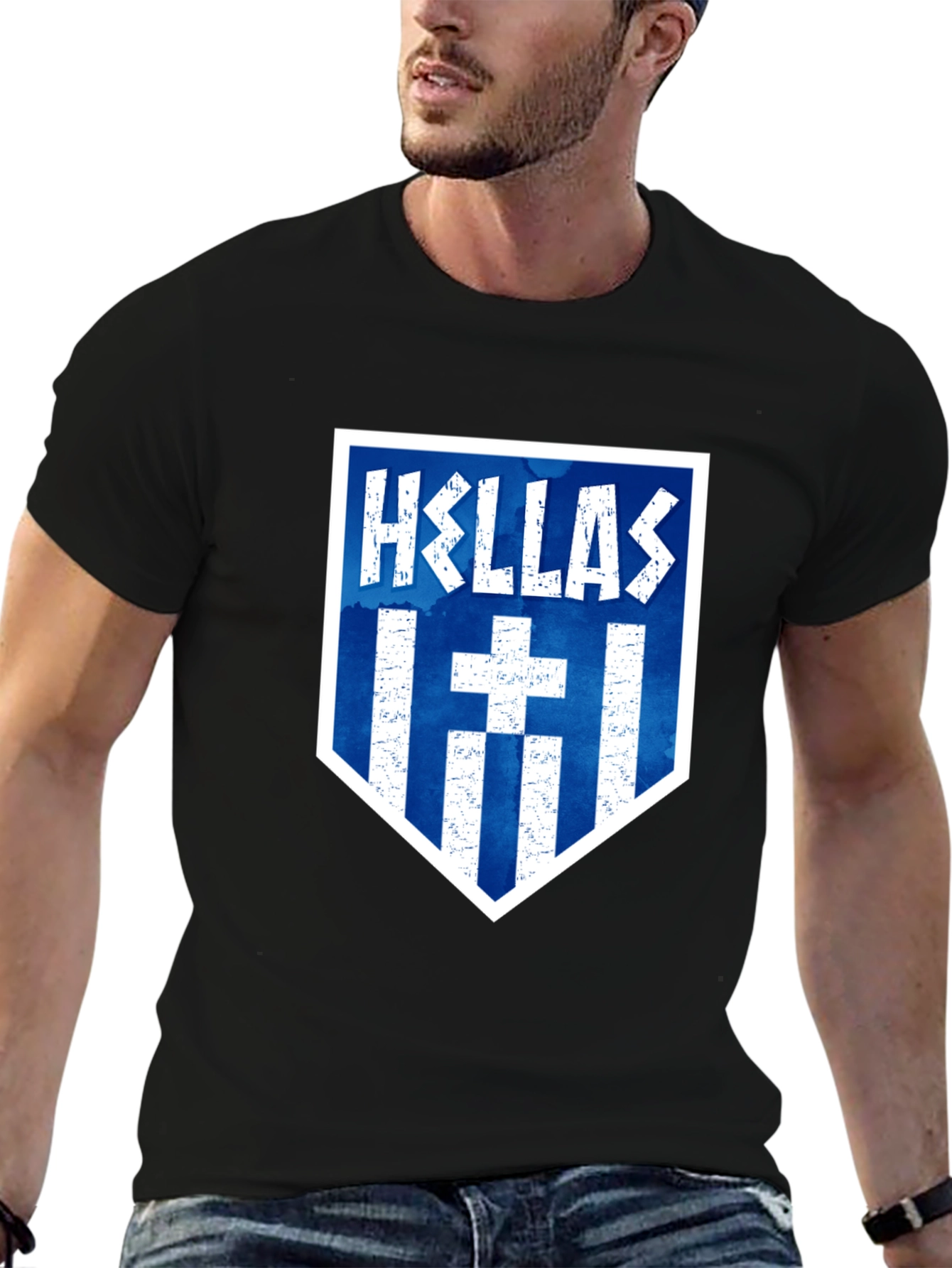Hellas T-Shirt: Greek Flag Inspired Design
