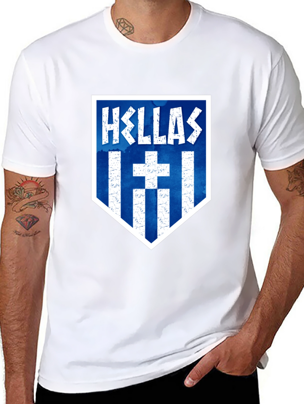 Hellas T-Shirt: Greek Flag Inspired Design