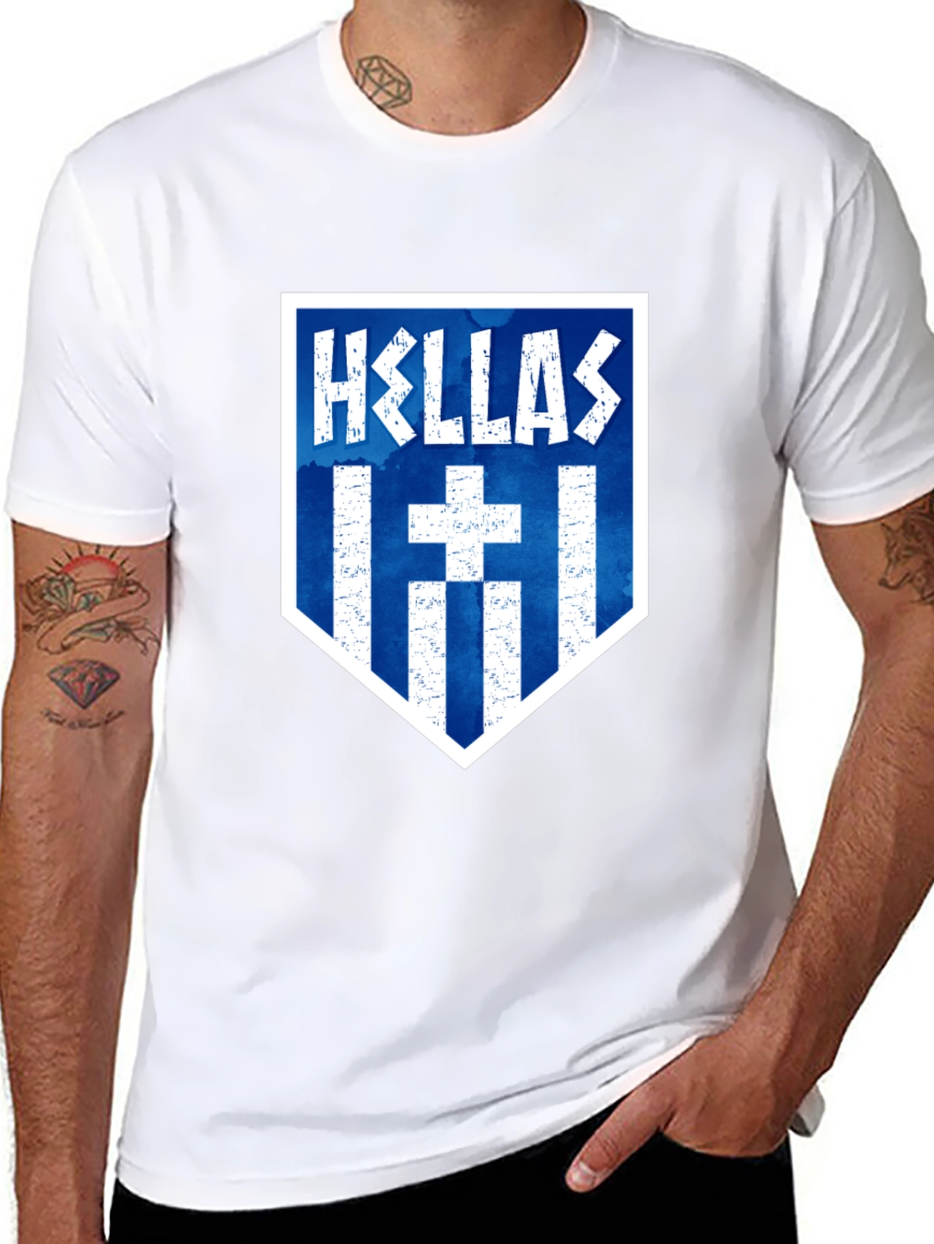 Hellas T-Shirt: Greek Flag Inspired Design