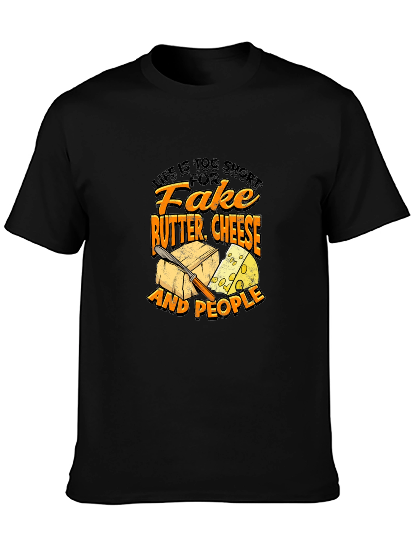 Funny Cheese & Butter Graphic T-Shirt