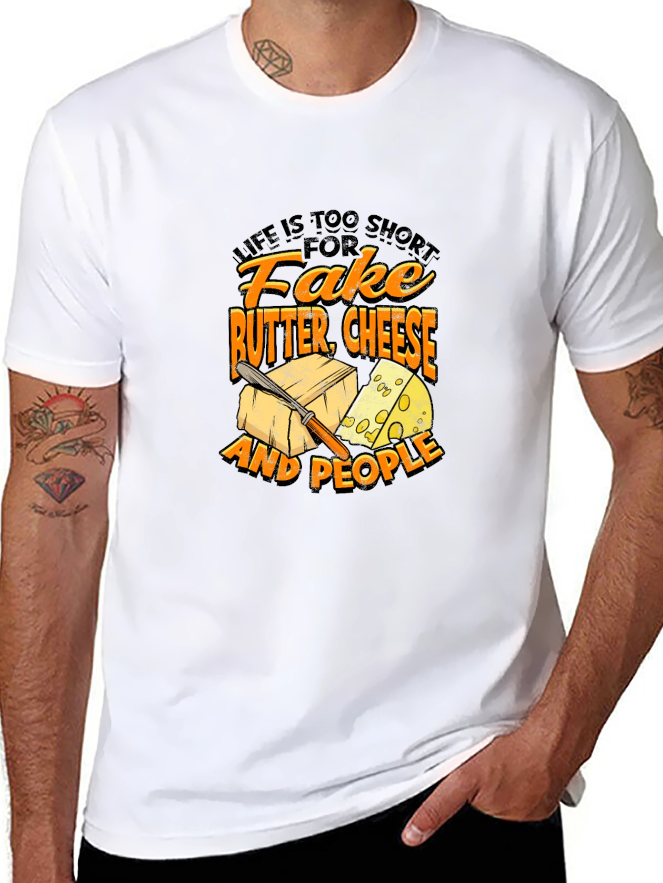 Funny Cheese & Butter Graphic T-Shirt