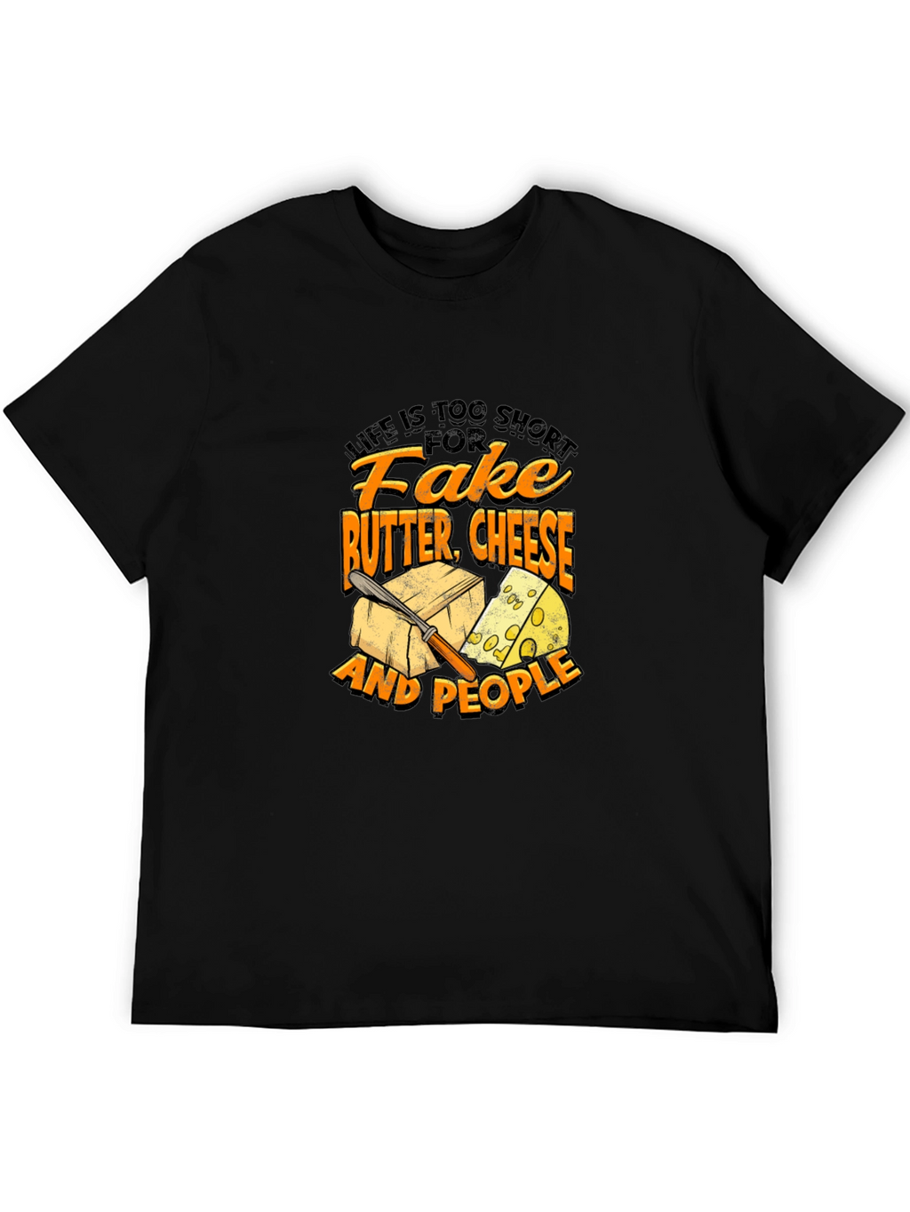 Funny Cheese & Butter Graphic T-Shirt