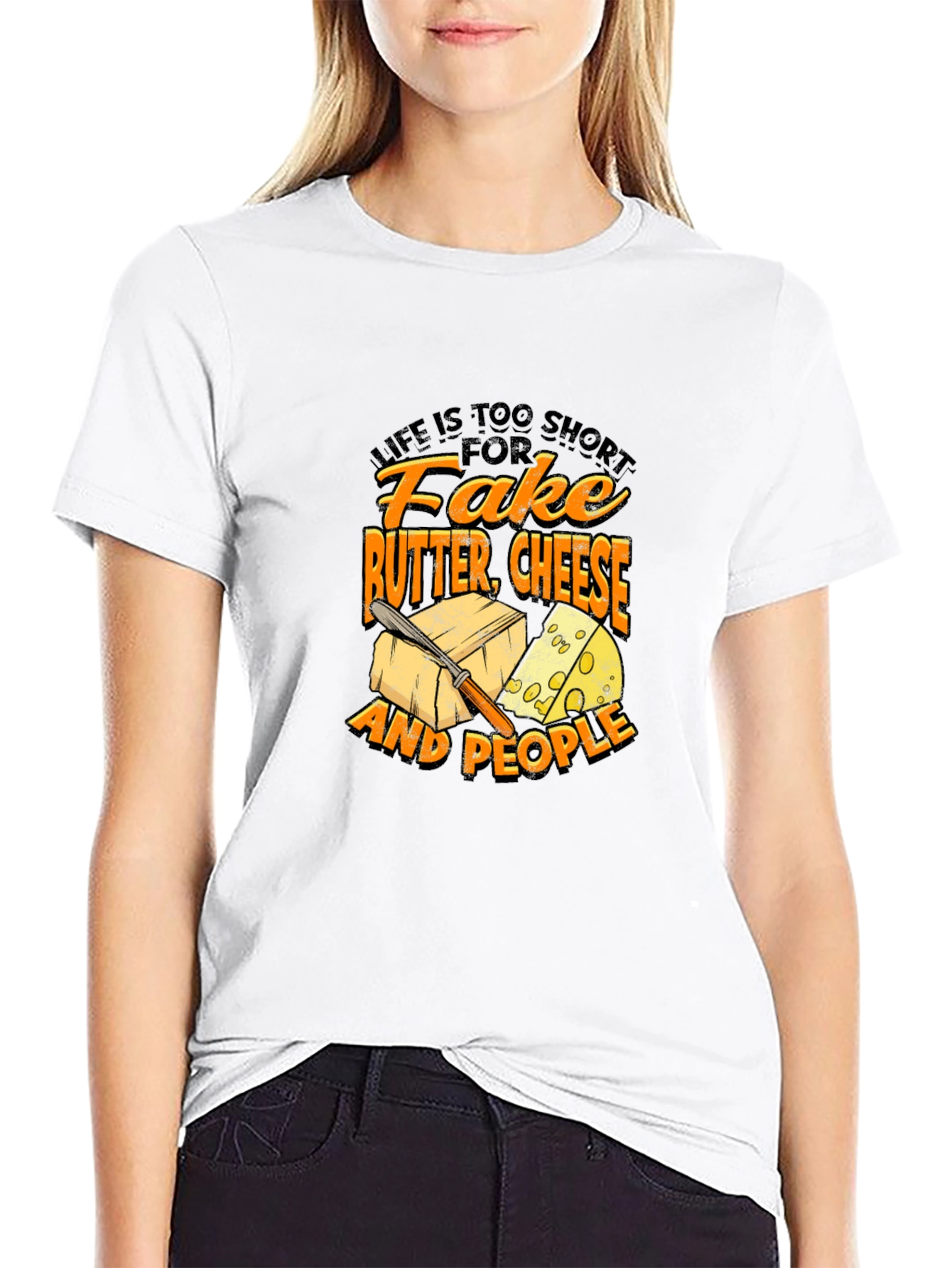 Funny Cheese & Butter Graphic T-Shirt
