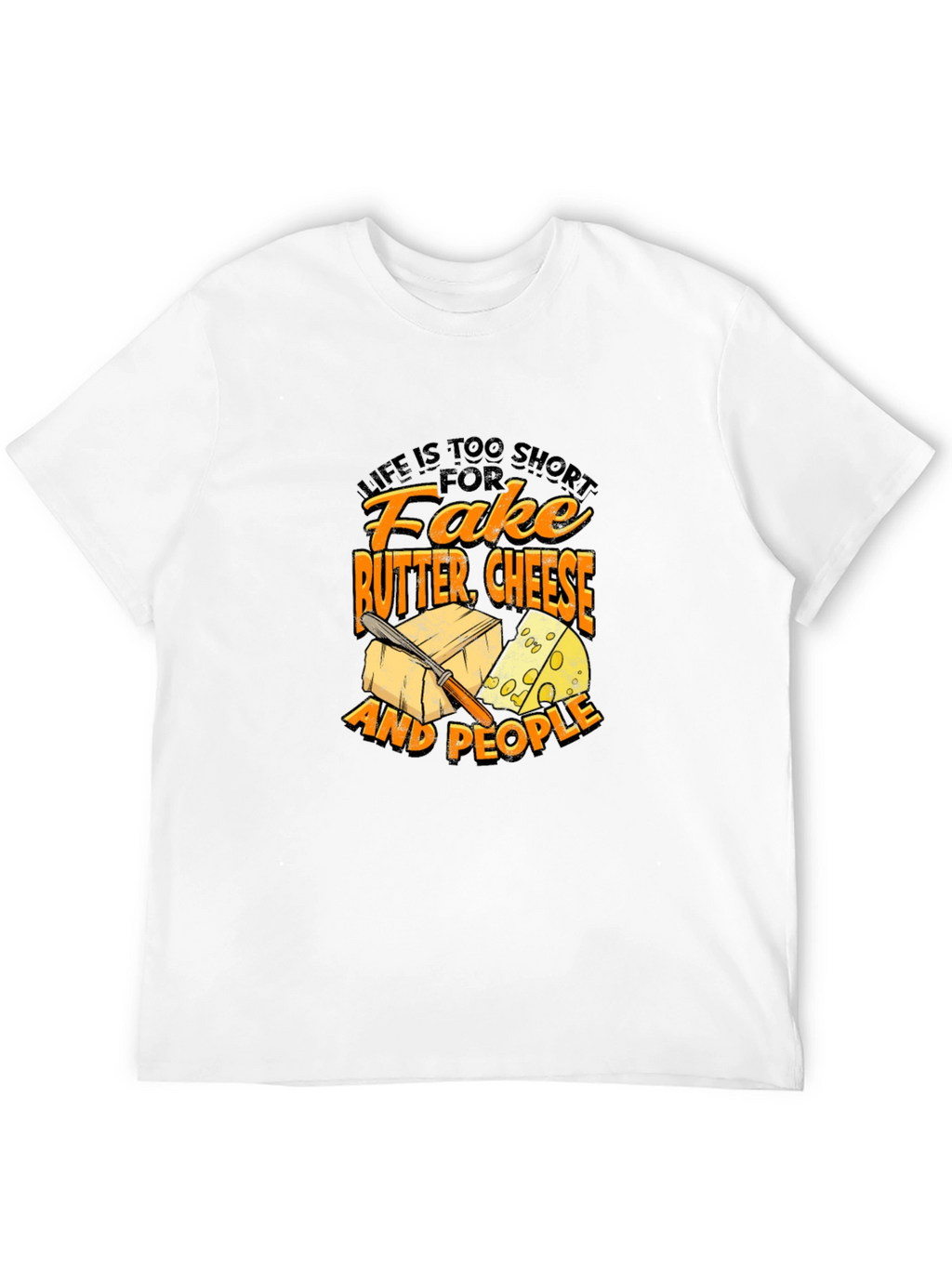 Funny Cheese & Butter Graphic T-Shirt