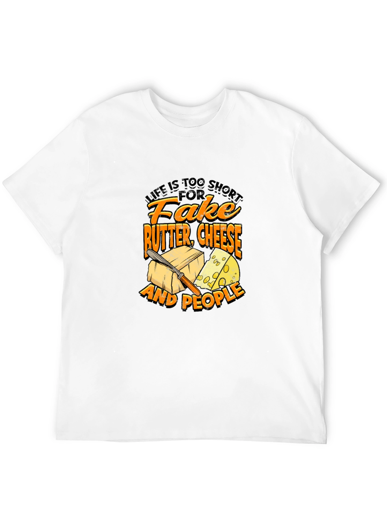Funny Cheese & Butter Graphic T-Shirt