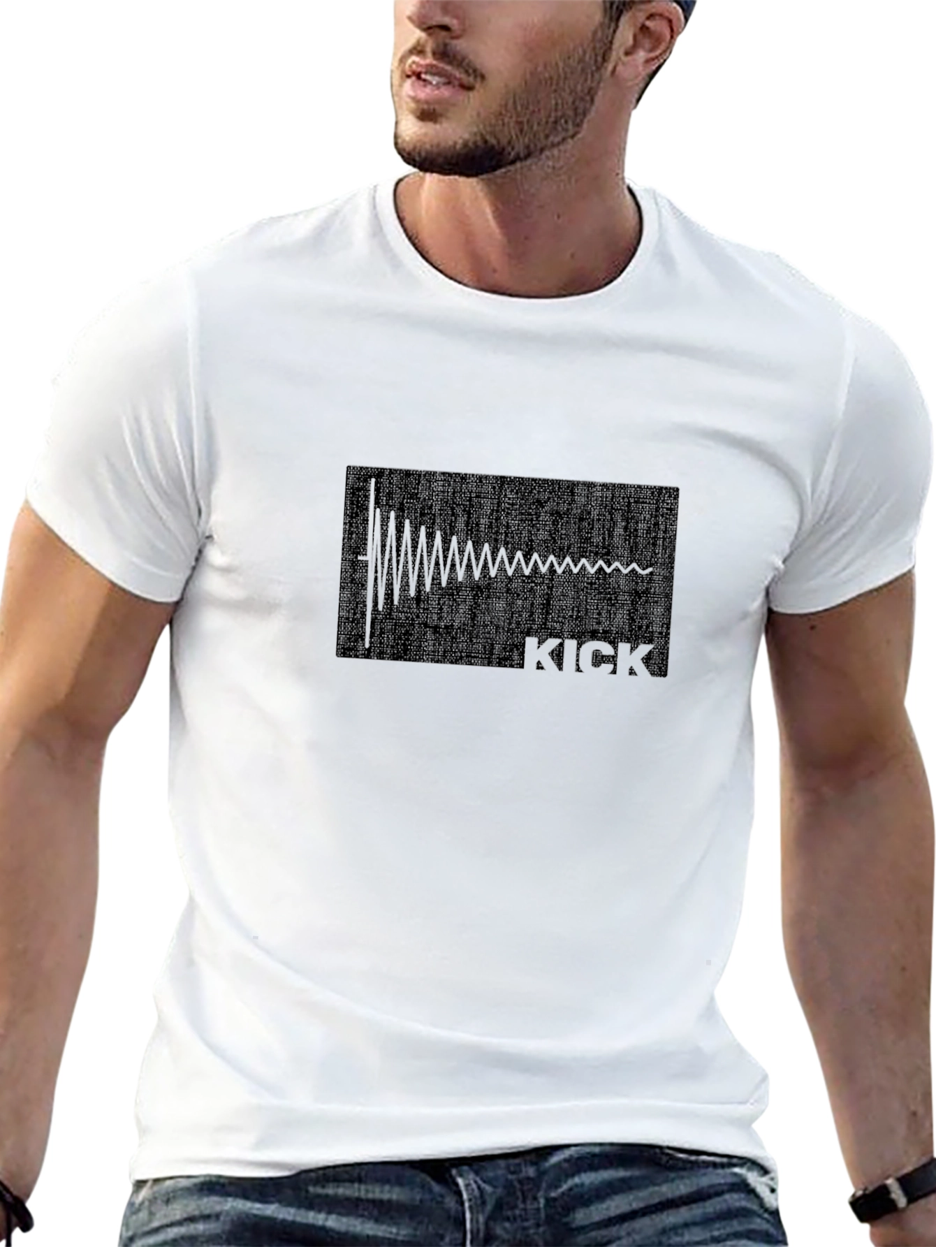 Kick Drum Waveform Graphic Tee - Black