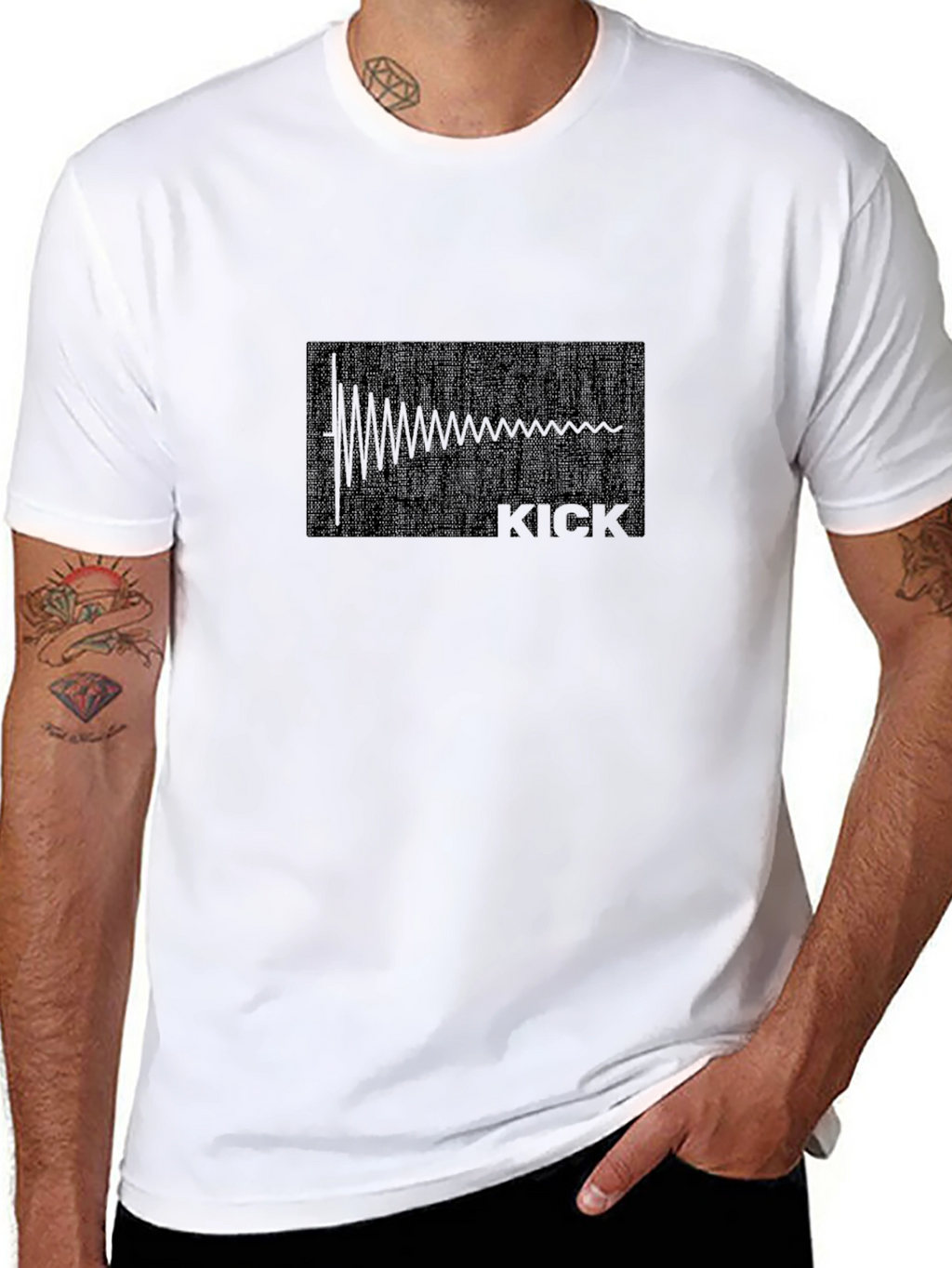 Kick Drum Waveform Graphic Tee - Black