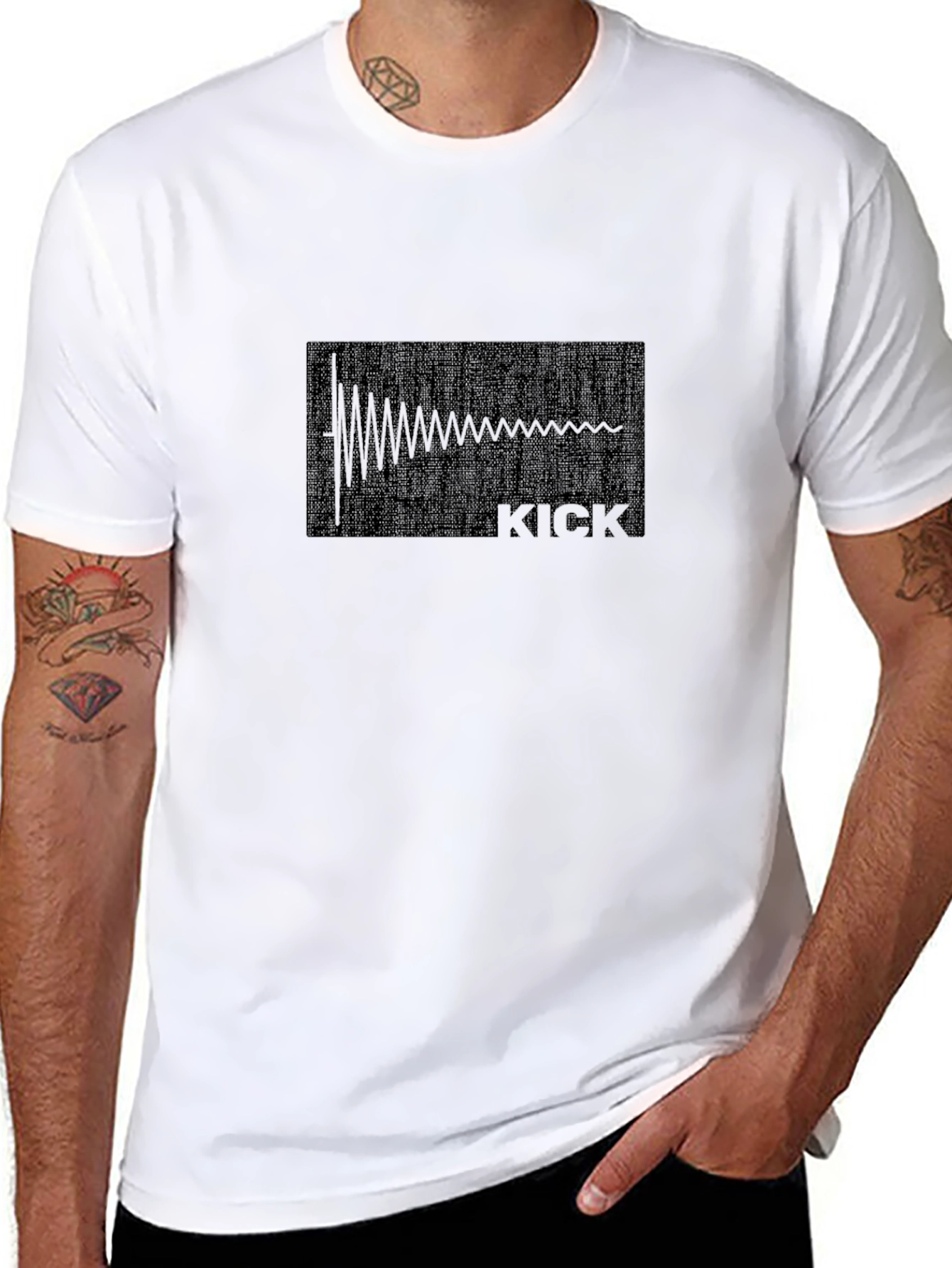 Kick Drum Waveform Graphic Tee - Black