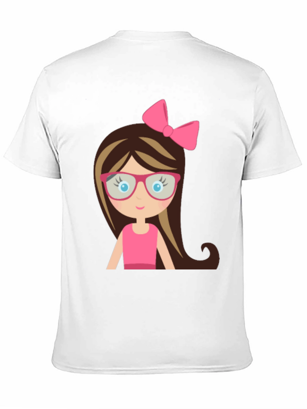 Cute Girl Cartoon Graphic Black T-Shirt