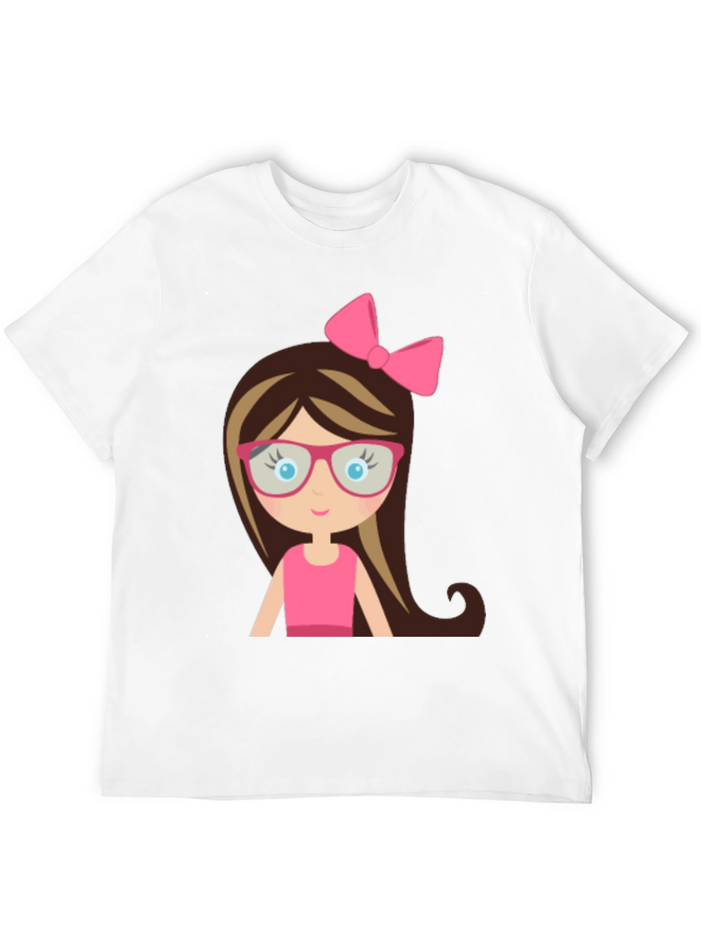 Cute Girl Cartoon Graphic Black T-Shirt