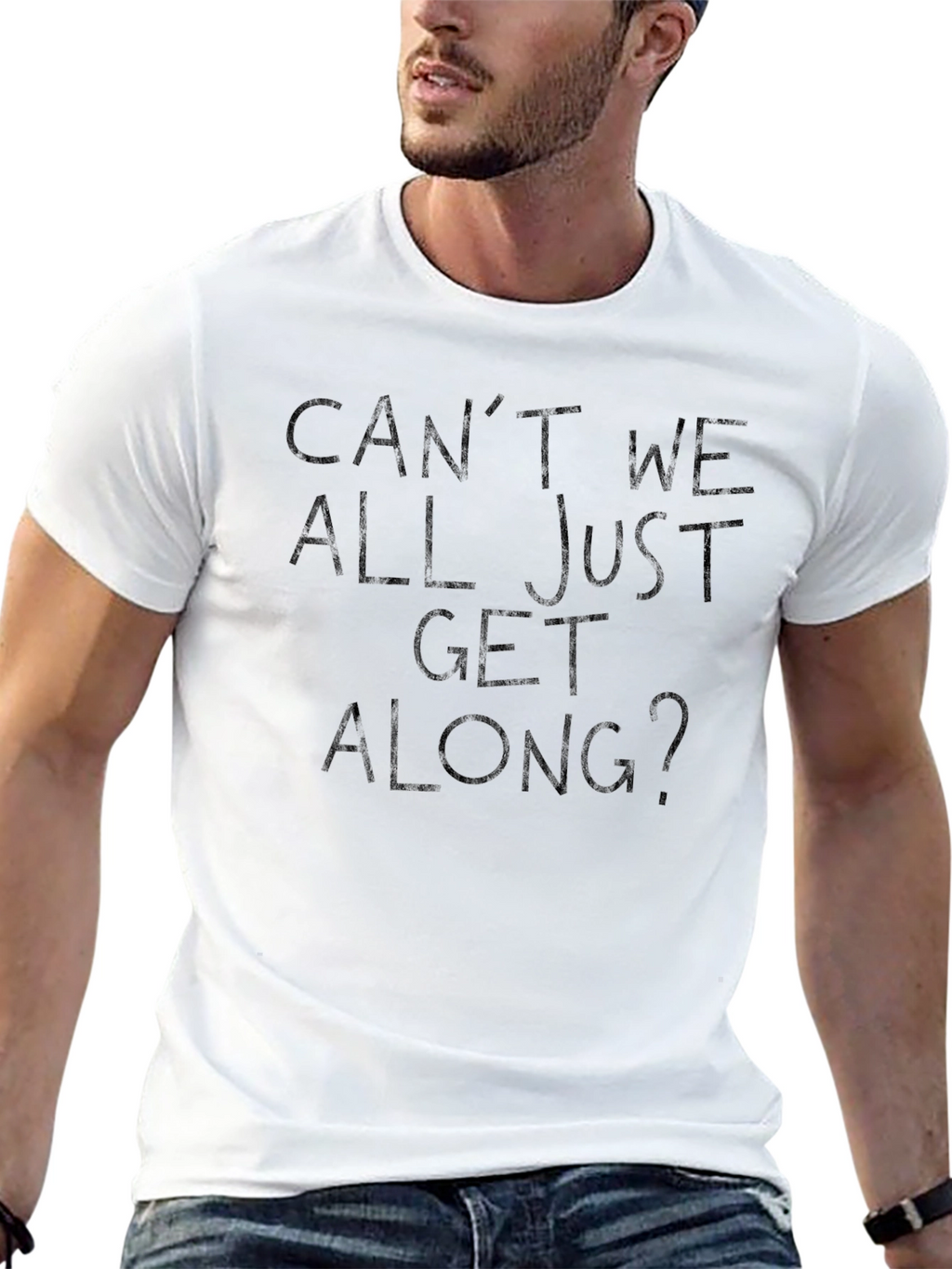 Cant We All Just Get Along? Black T-Shirt