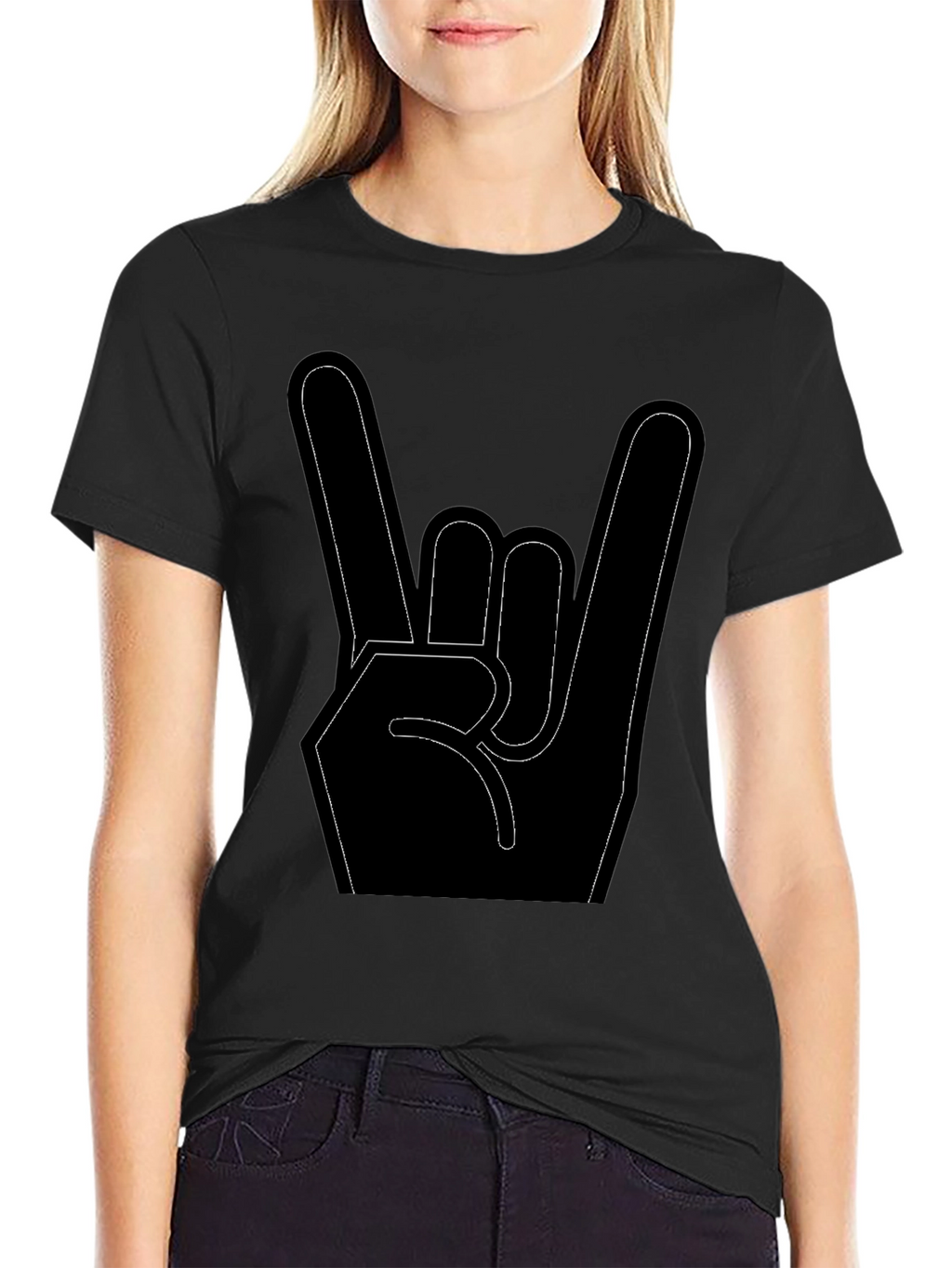 Rock On Hand Sign Graphic T-Shirt