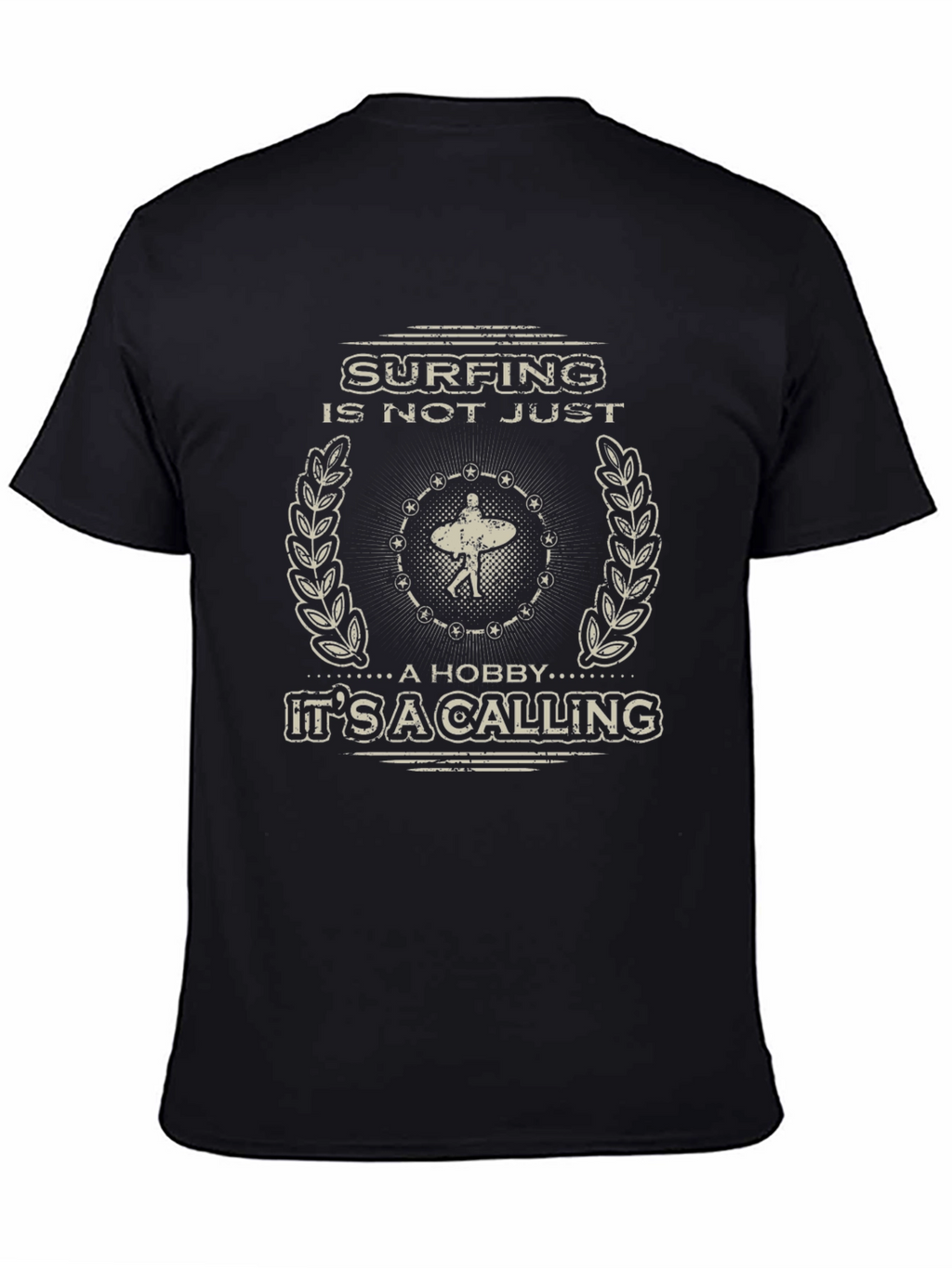 Surfing is a Calling Graphic Tee - Black
