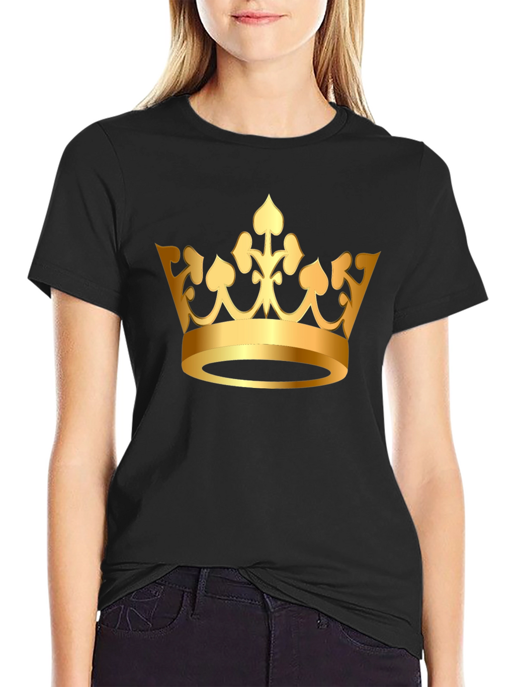 Golden Crown Graphic Tee - Classic Black T-Shirt
