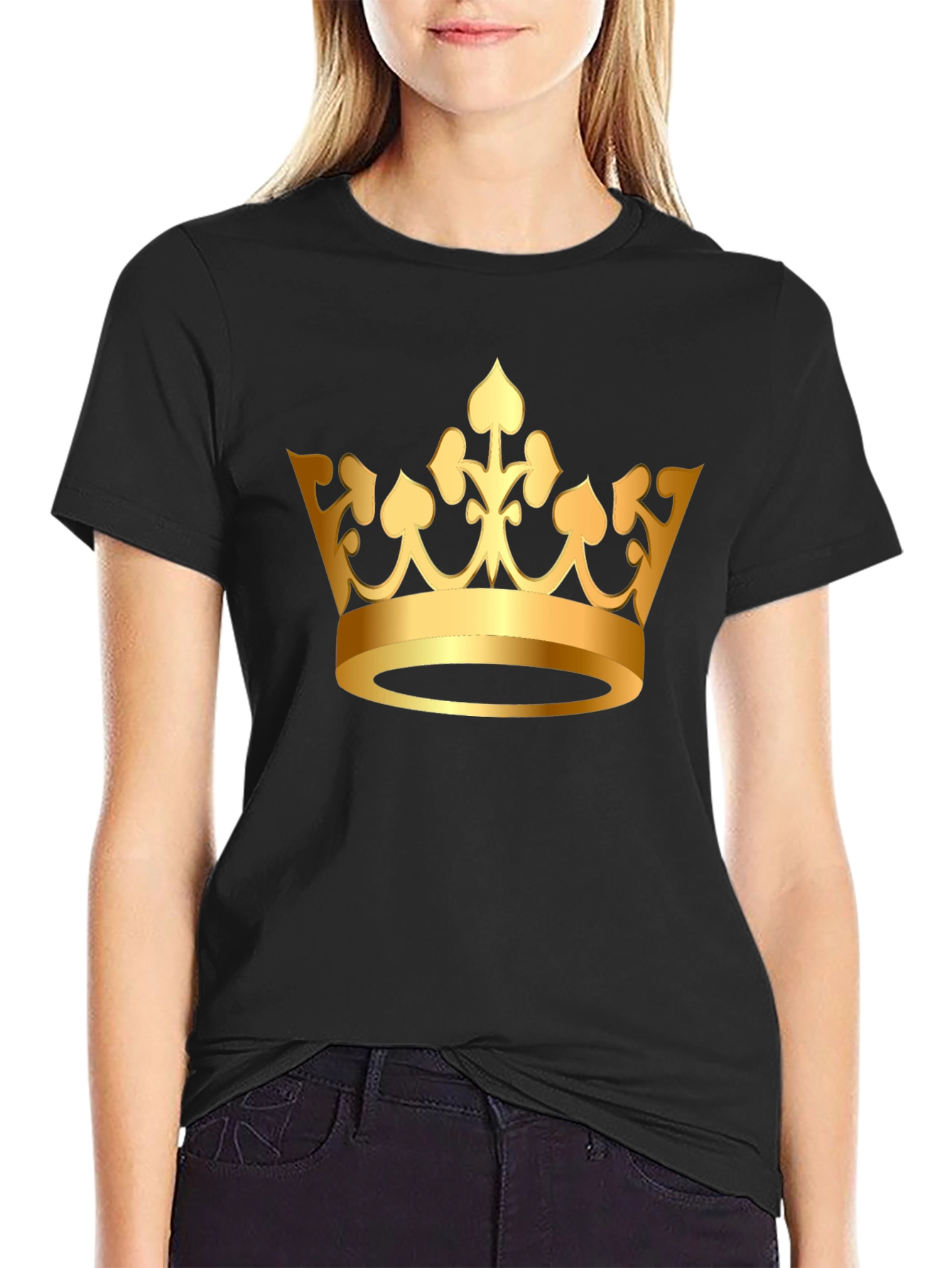 Golden Crown Graphic Tee - Classic Black T-Shirt