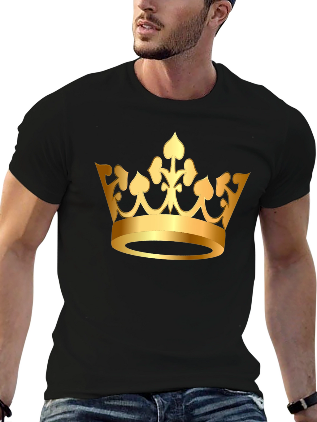 Golden Crown Graphic Tee - Classic Black T-Shirt