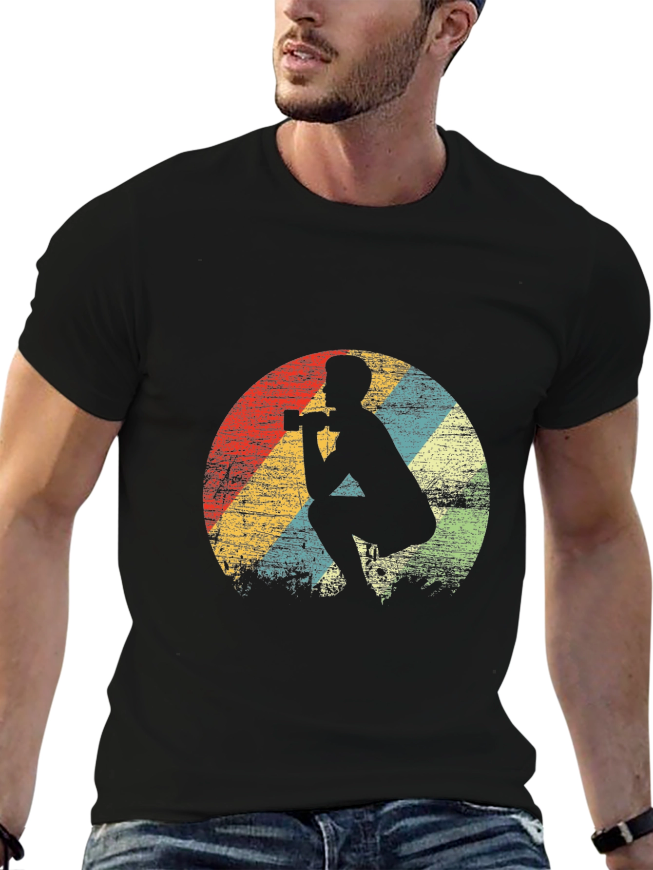 Retro Gym T-Shirt - Vintage Weightlifting Design