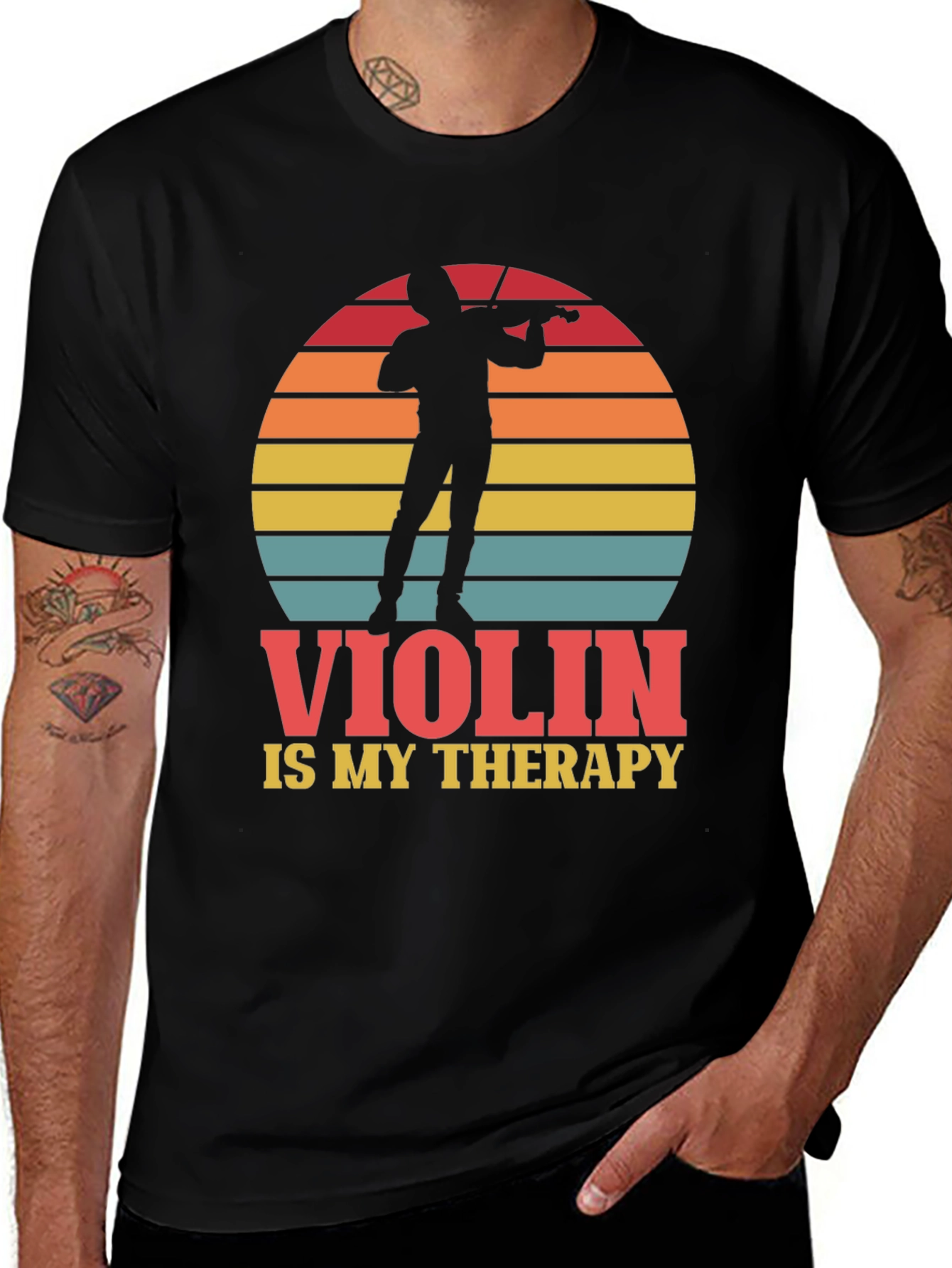 Violin is My Therapy Graphic Tee - Music Lover Shirt