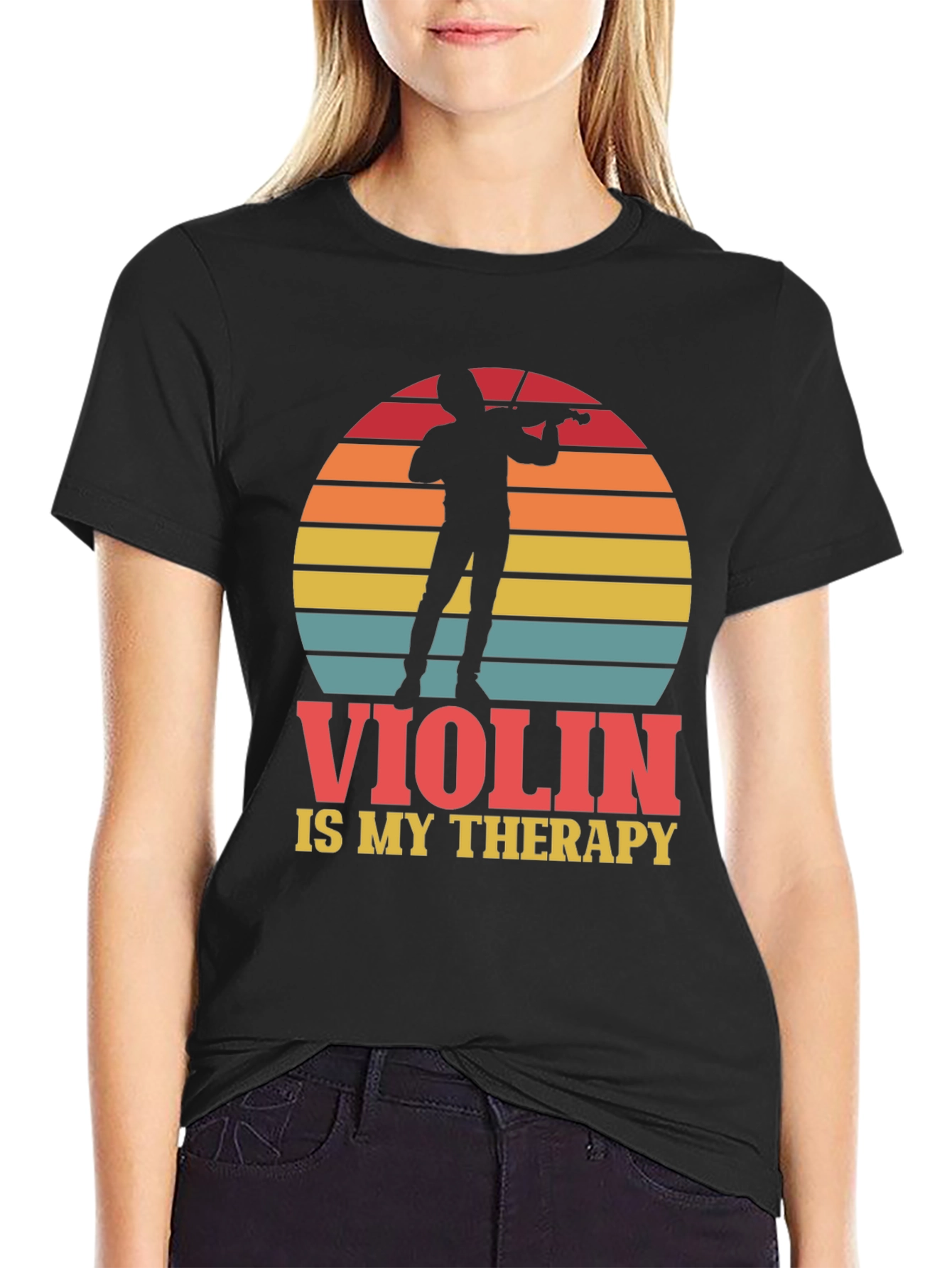 Violin is My Therapy Graphic Tee - Music Lover Shirt