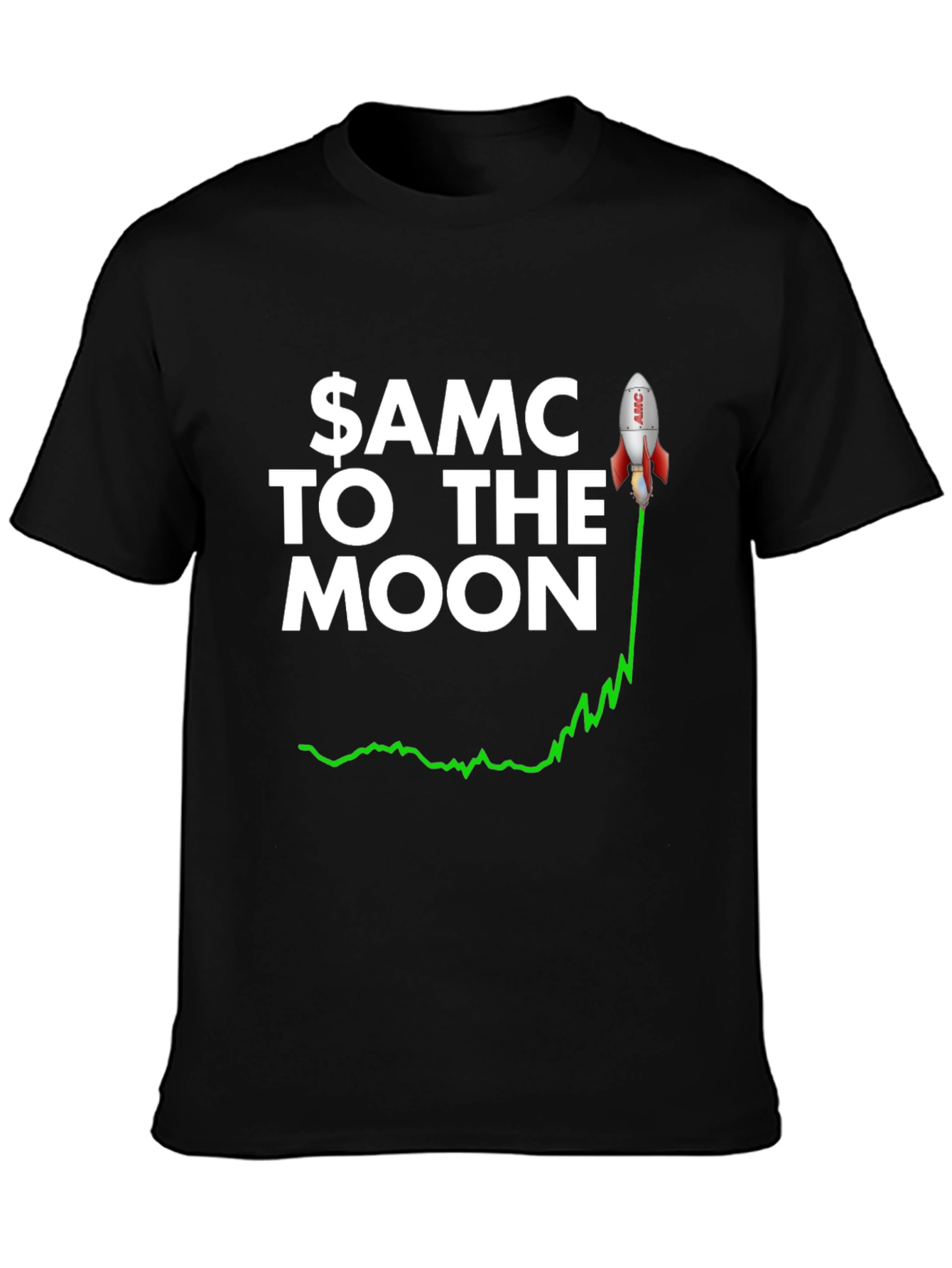 AMC To The Moon Stock Market Black T-Shirt
