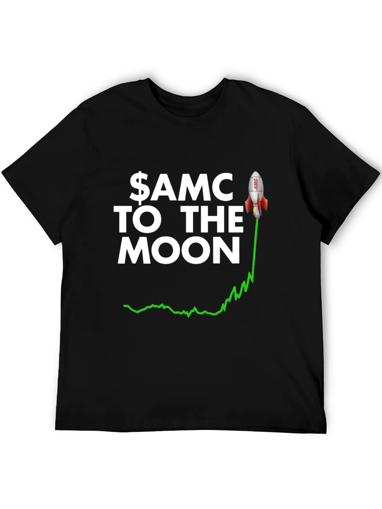 AMC To The Moon Stock Market Black T-Shirt