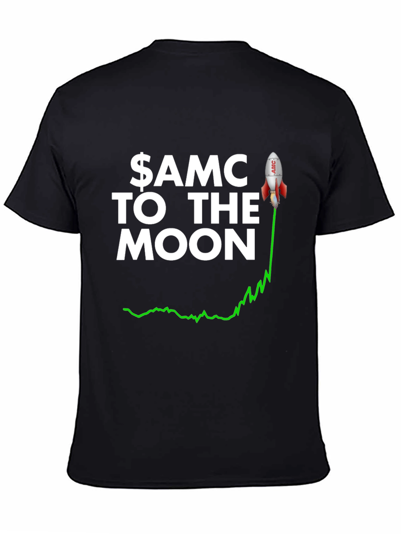 AMC To The Moon Stock Market Black T-Shirt