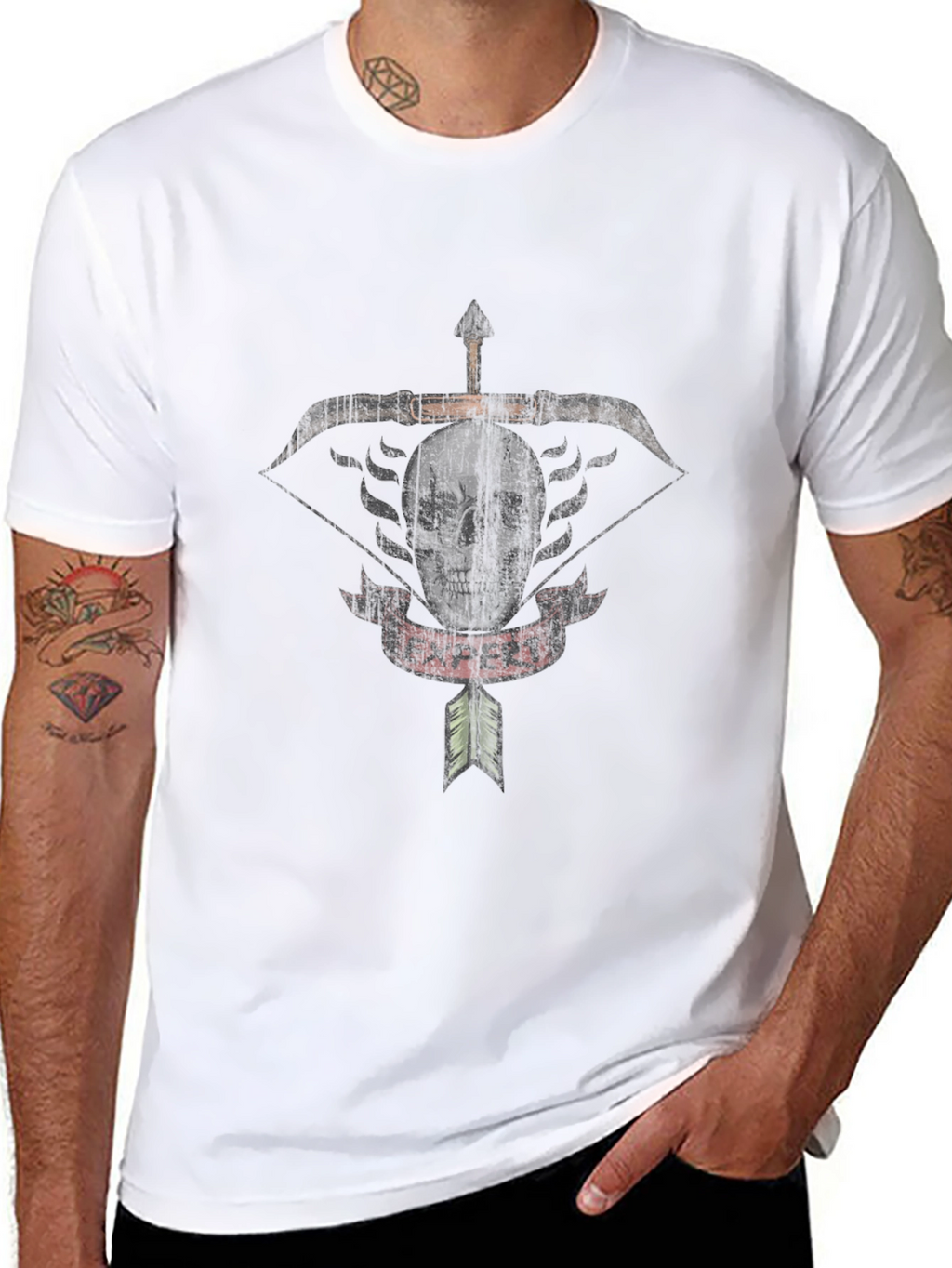Expert Archer Skull Graphic T-Shirt - Black Cotton Tee