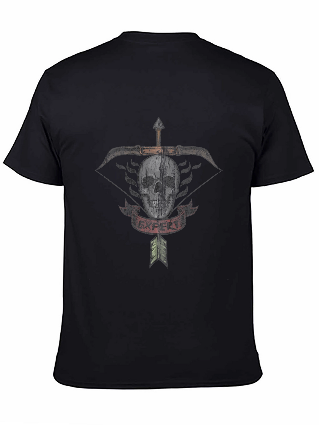 Expert Archer Skull Graphic T-Shirt - Black Cotton Tee