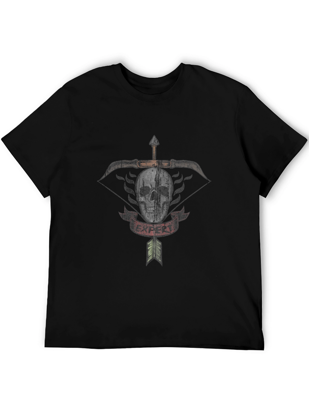 Expert Archer Skull Graphic T-Shirt - Black Cotton Tee