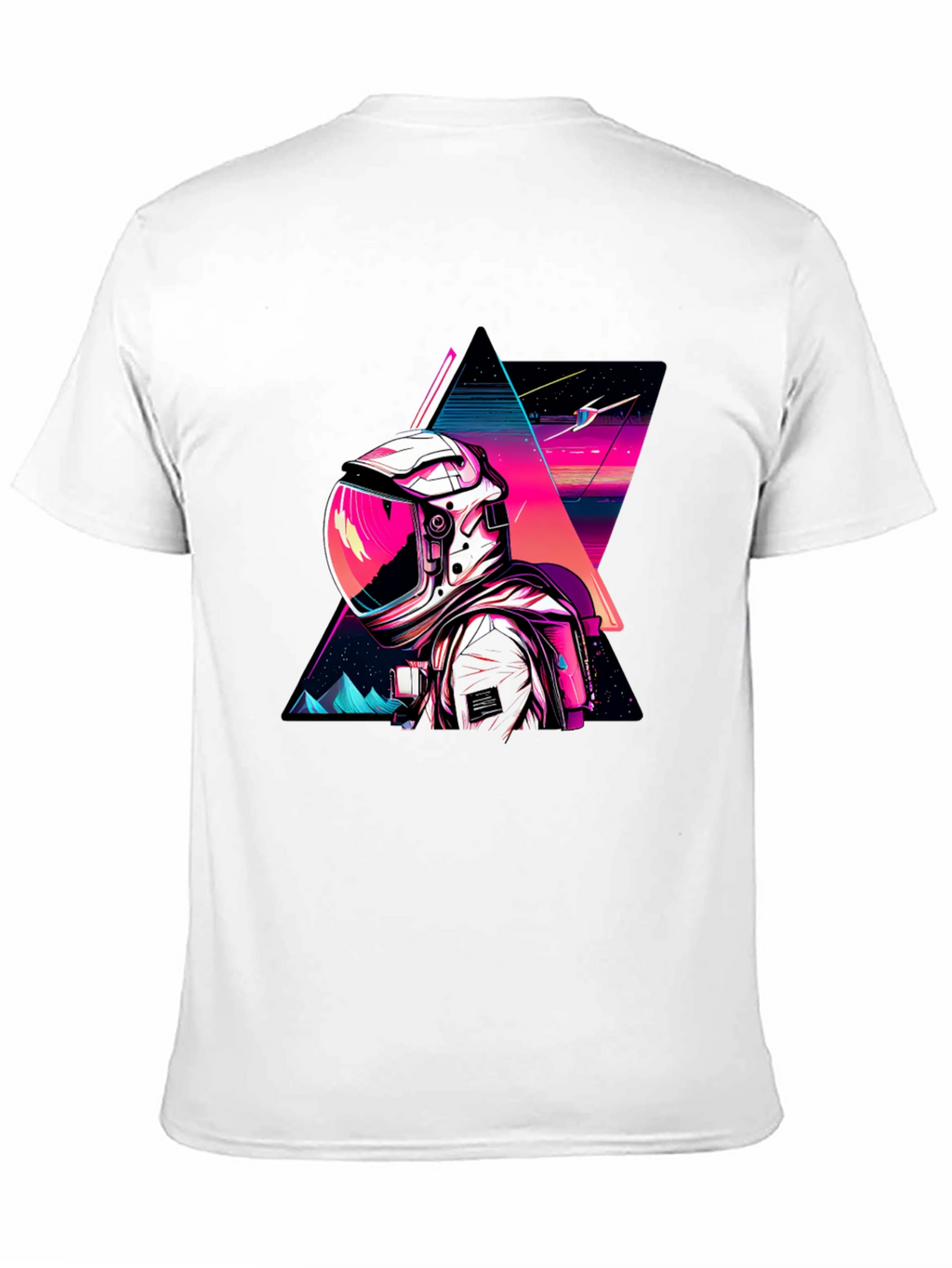 Retro Spaceman Graphic Tee - Black Cotton Blend
