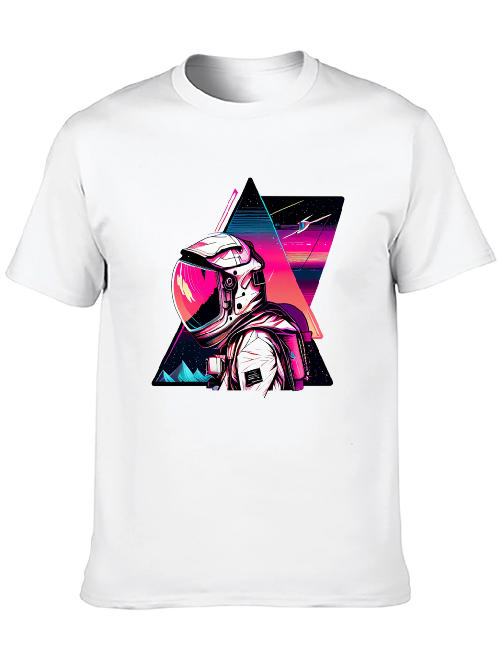Retro Spaceman Graphic Tee - Black Cotton Blend