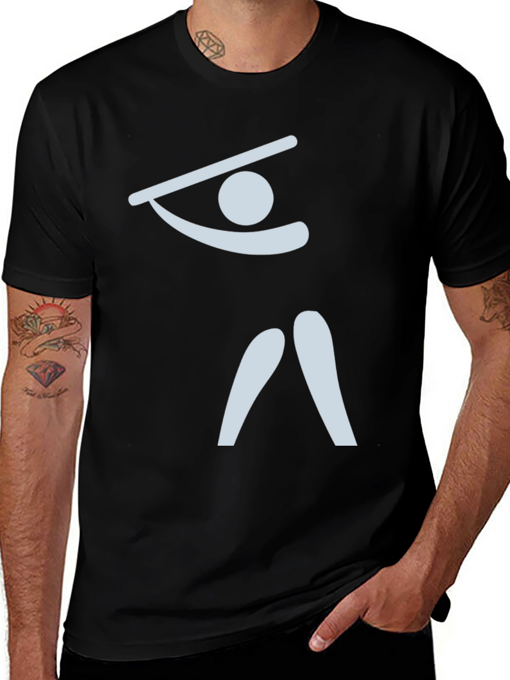 Abstract Gymnast T-Shirt - Black