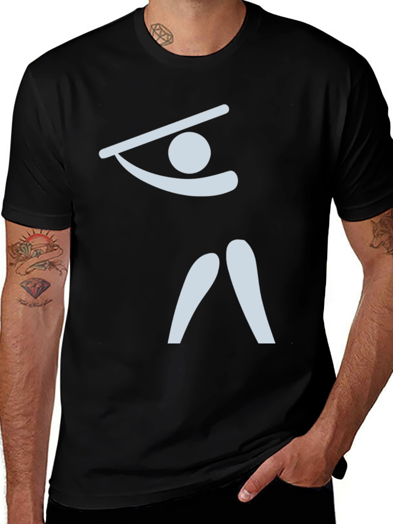 Abstract Gymnast T-Shirt - Black