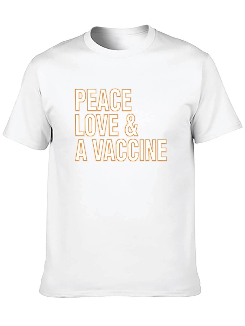 Peace Love Vaccine T-Shirt - Black Crew Neck