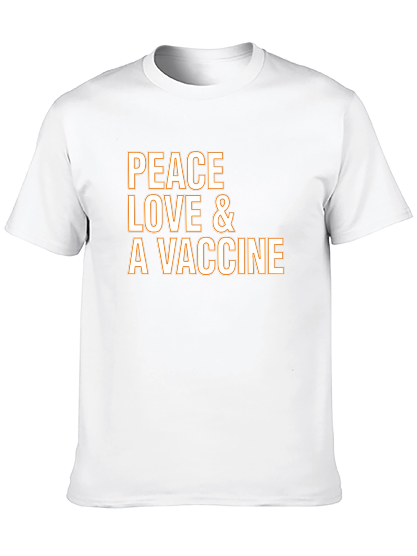 Peace Love Vaccine T-Shirt - Black Crew Neck