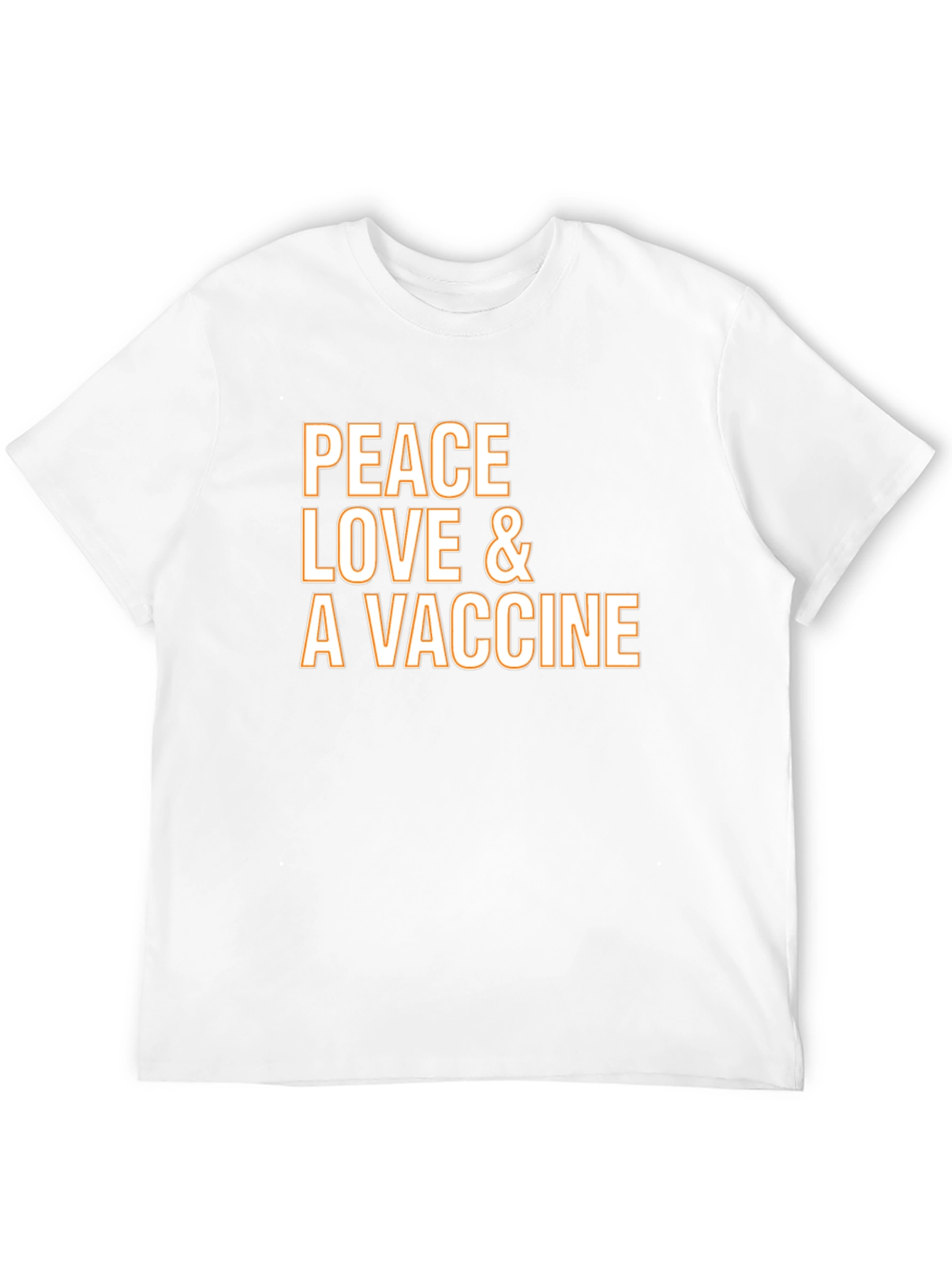 Peace Love Vaccine T-Shirt - Black Crew Neck