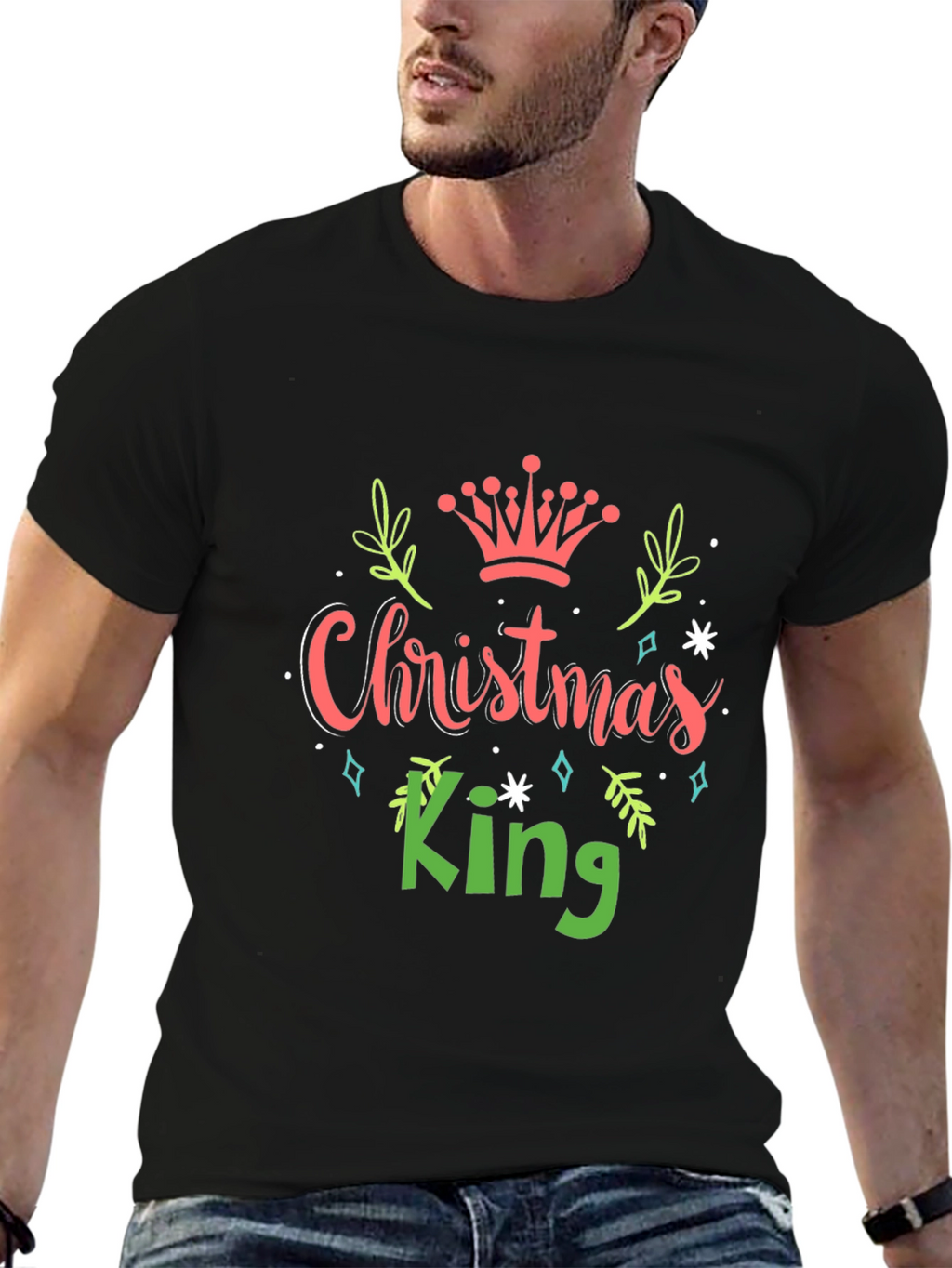 Christmas King Graphic Tee - Holiday Apparel