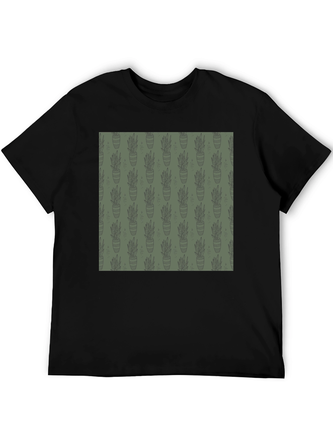Unique Potted Plant Print T-Shirt